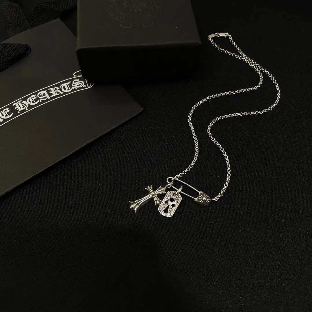 Chrome Hearts シルバー ダブルクロス ネックレス - 画像 (3)