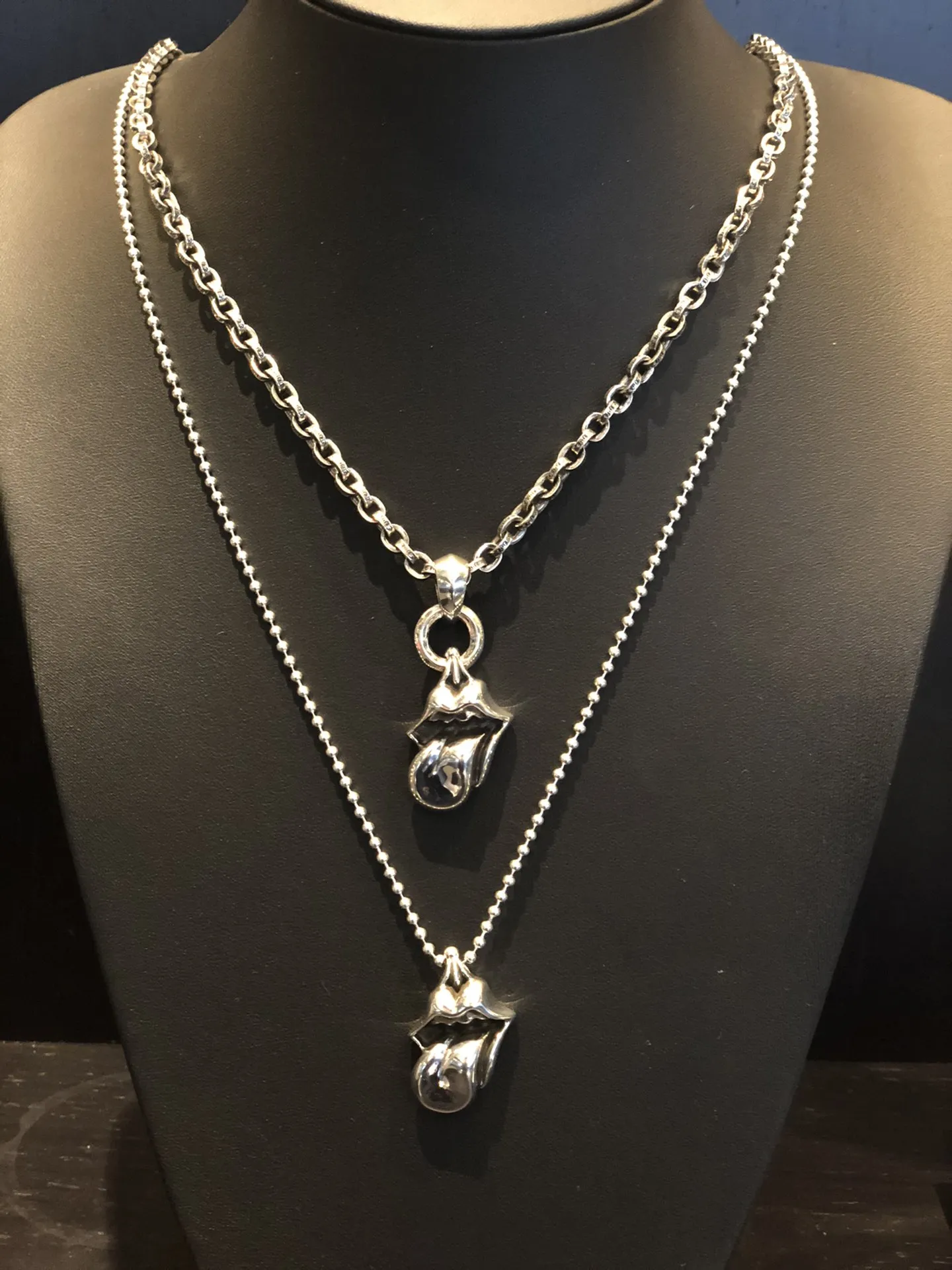 Chrome Hearts シルバー ロック舌ネックレス - 画像 (7)