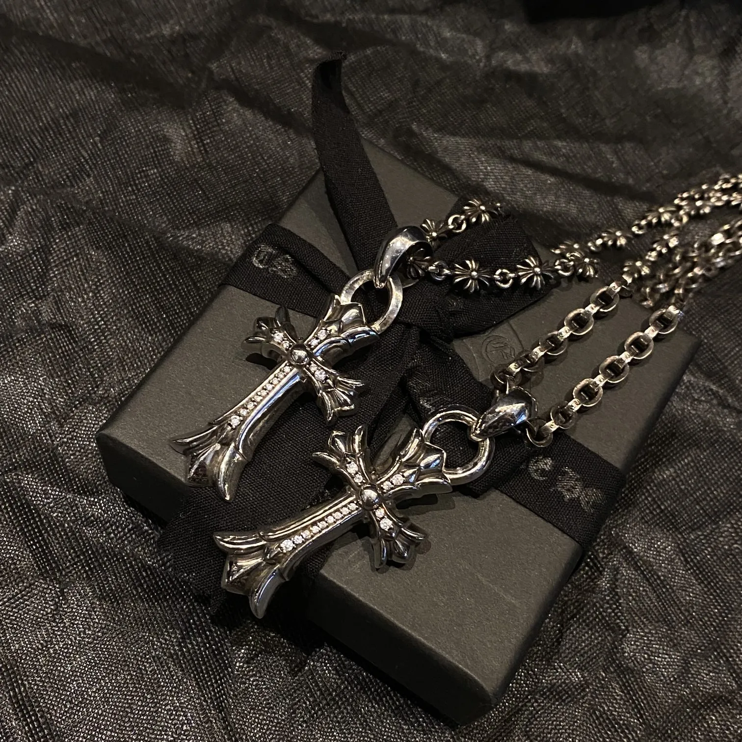 Chrome Hearts シルバー ダブルクロスネックレス - 画像 (5)