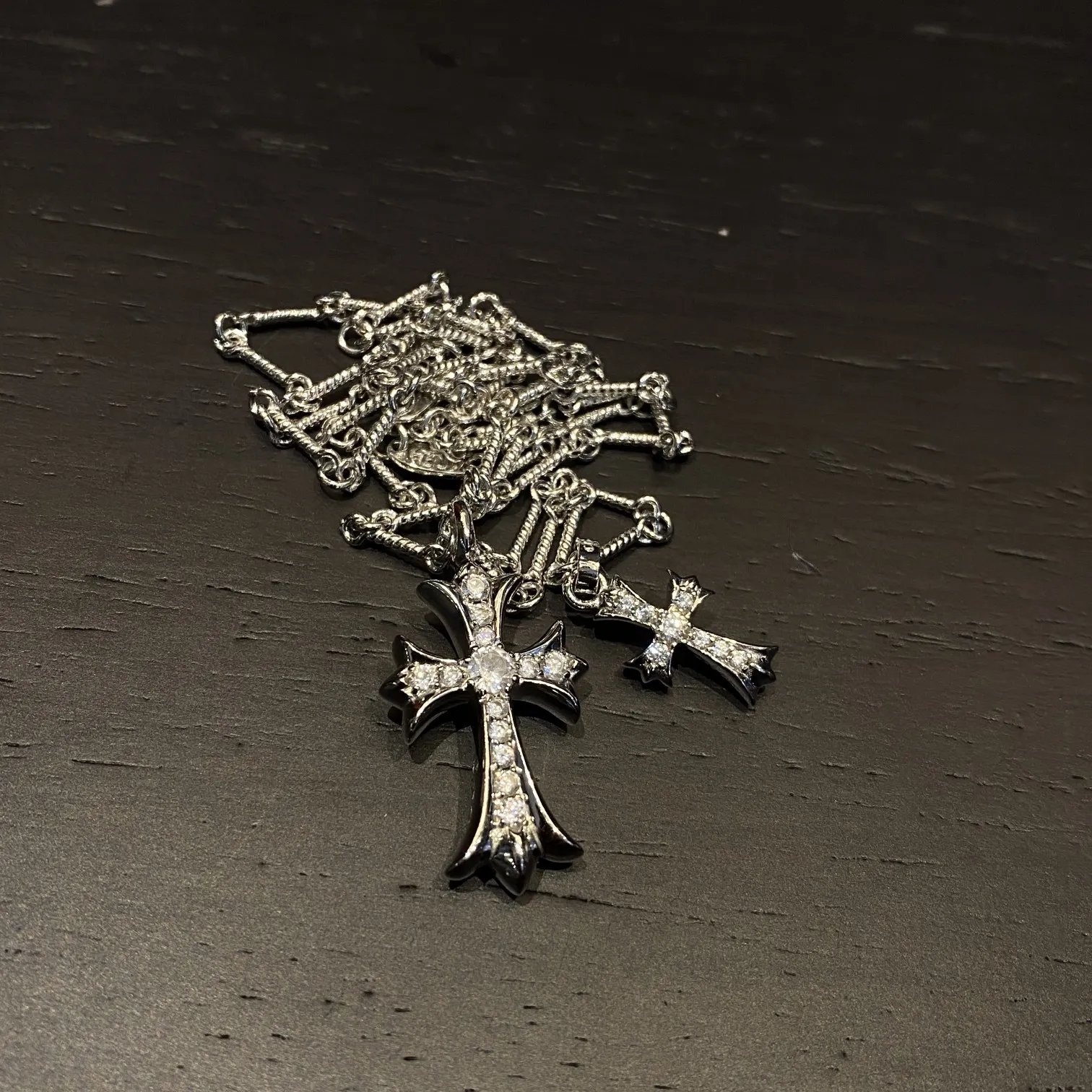 Chrome Hearts シルバー ダブルクロス ネックレス - 画像 (6)