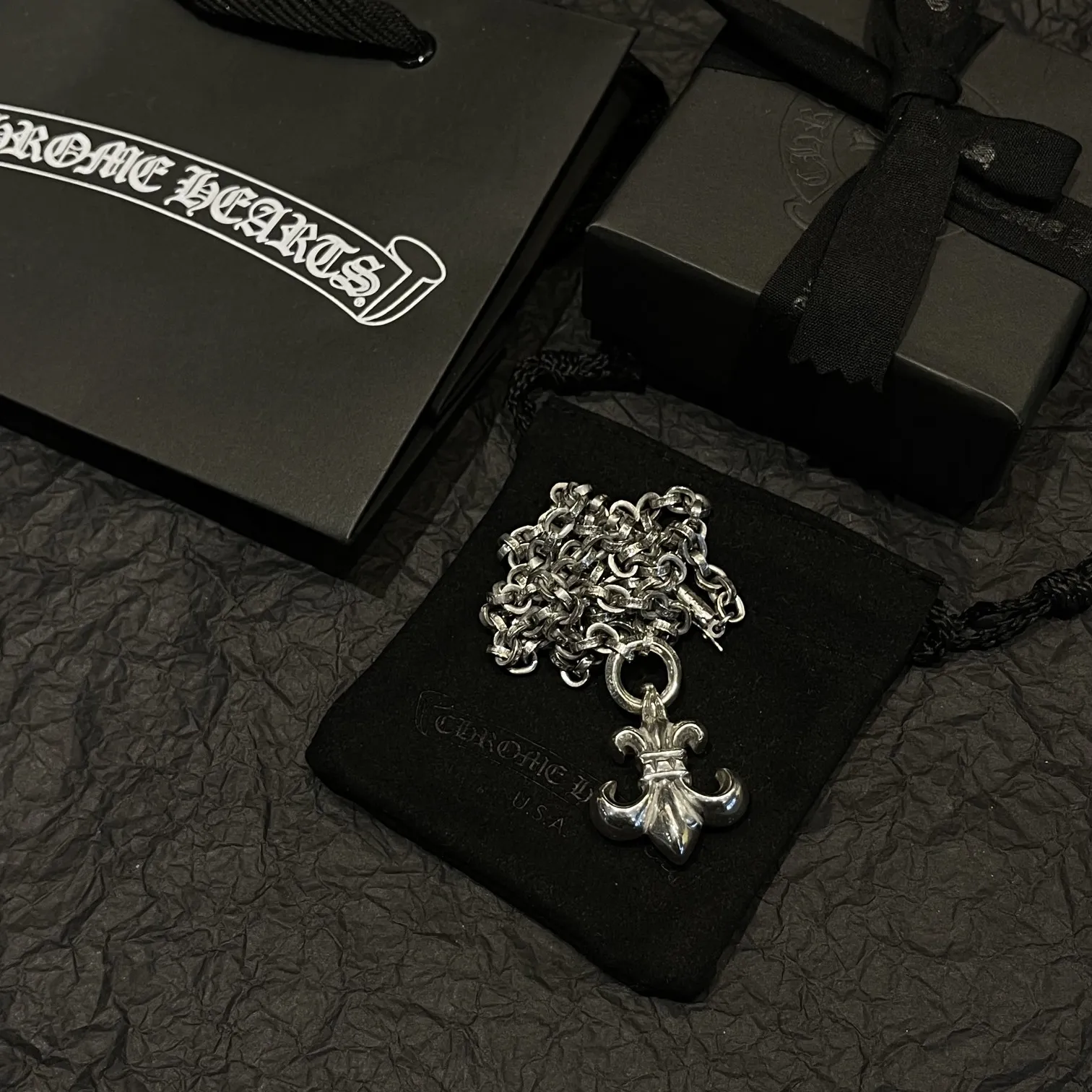 Chrome Hearts シルバー フラワーネックレス 65cm - 画像 (7)