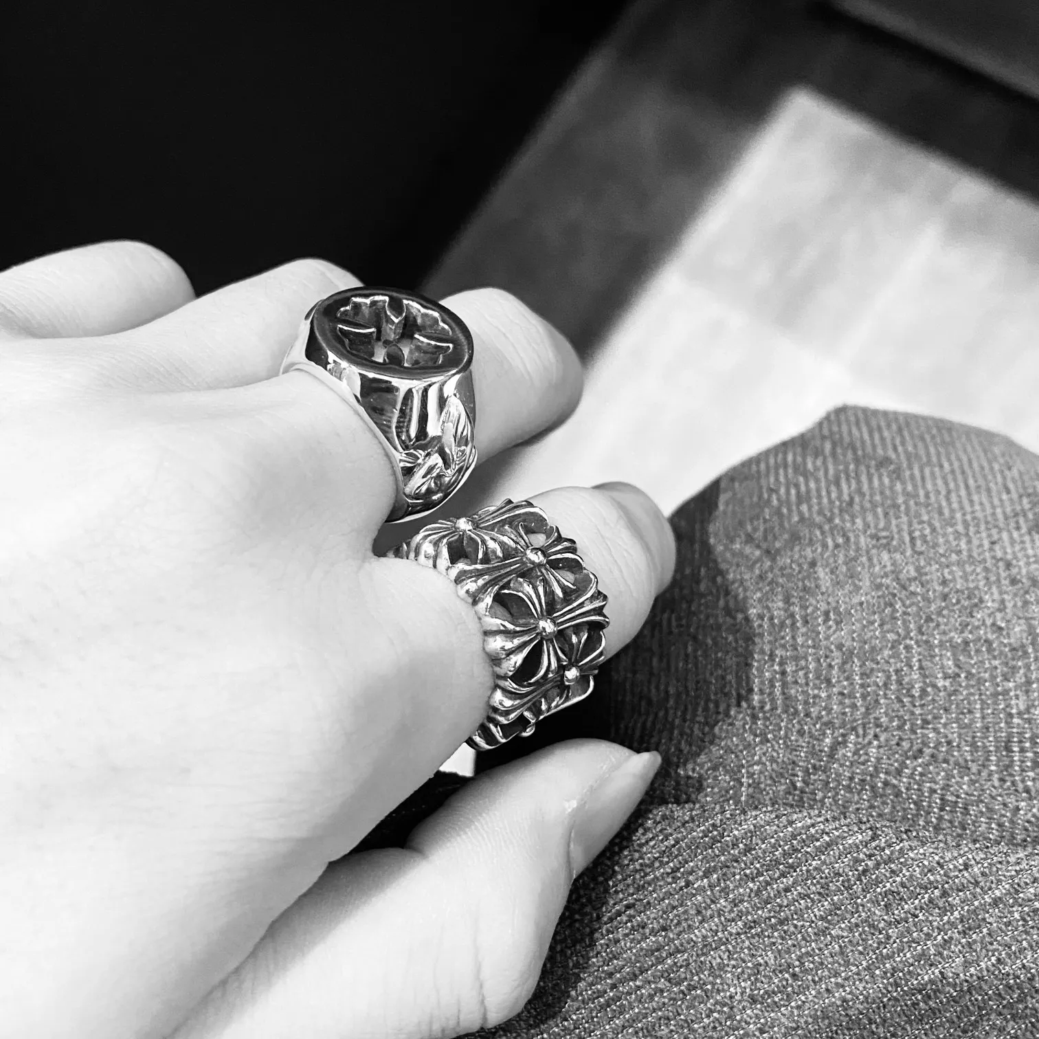 Chrome Hearts シルバー クロスリング - 画像 (9)