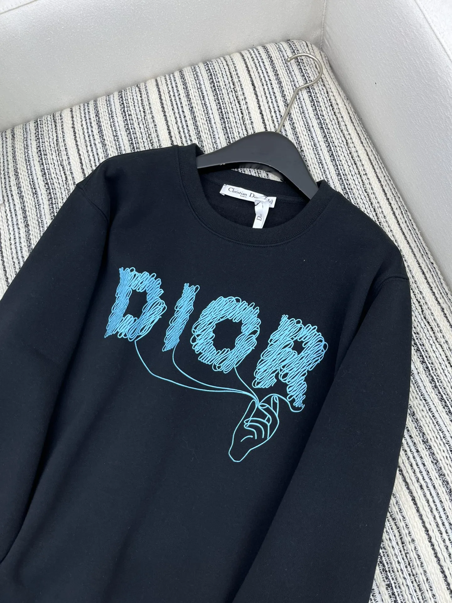 Christian Dior 黒色 2024新品プリント裏起毛スウェット - 画像 (3)