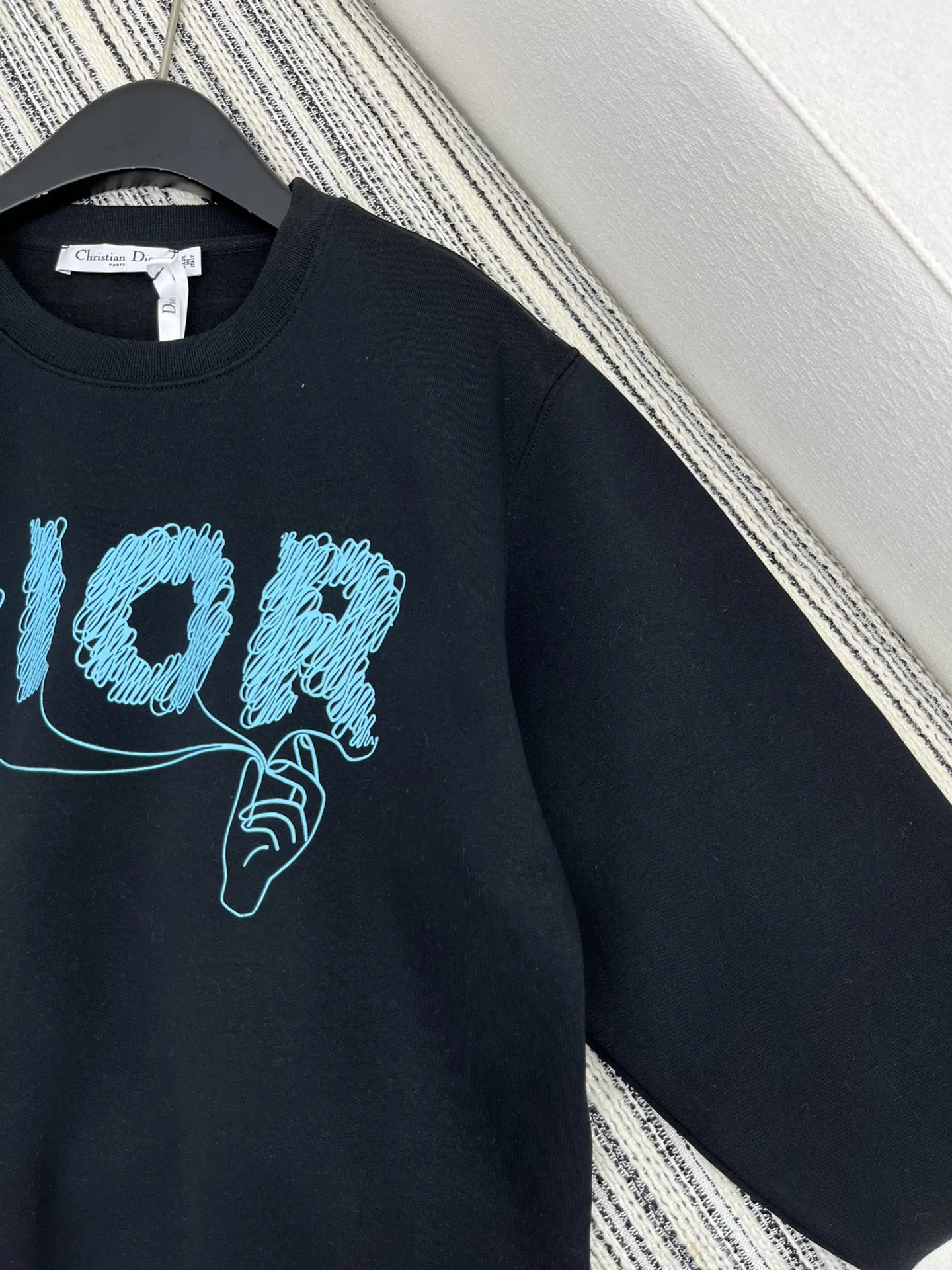 Christian Dior 黒色 2024新品プリント裏起毛スウェット - 画像 (4)