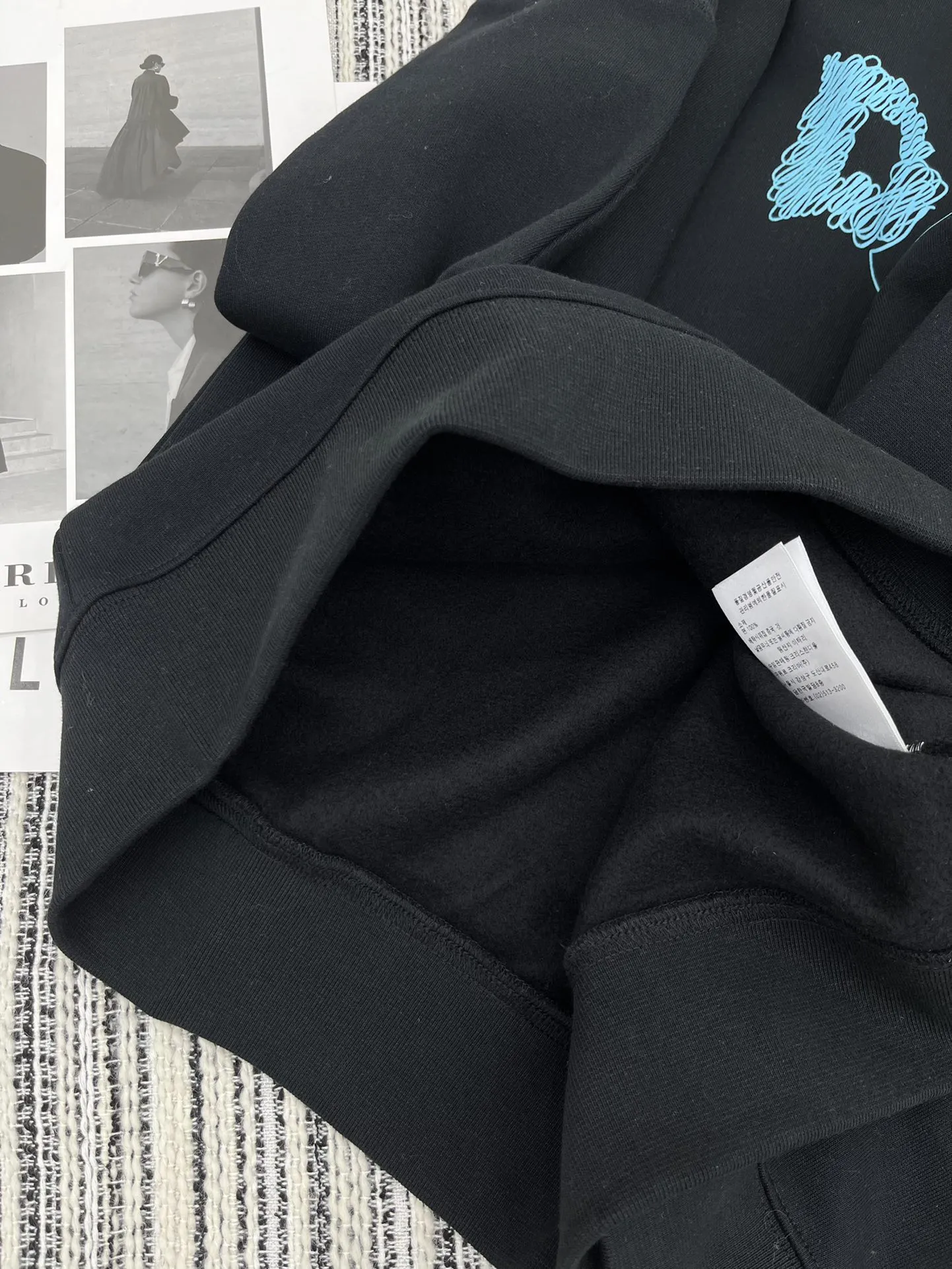 Christian Dior 黒色 2024新品プリント裏起毛スウェット - 画像 (6)