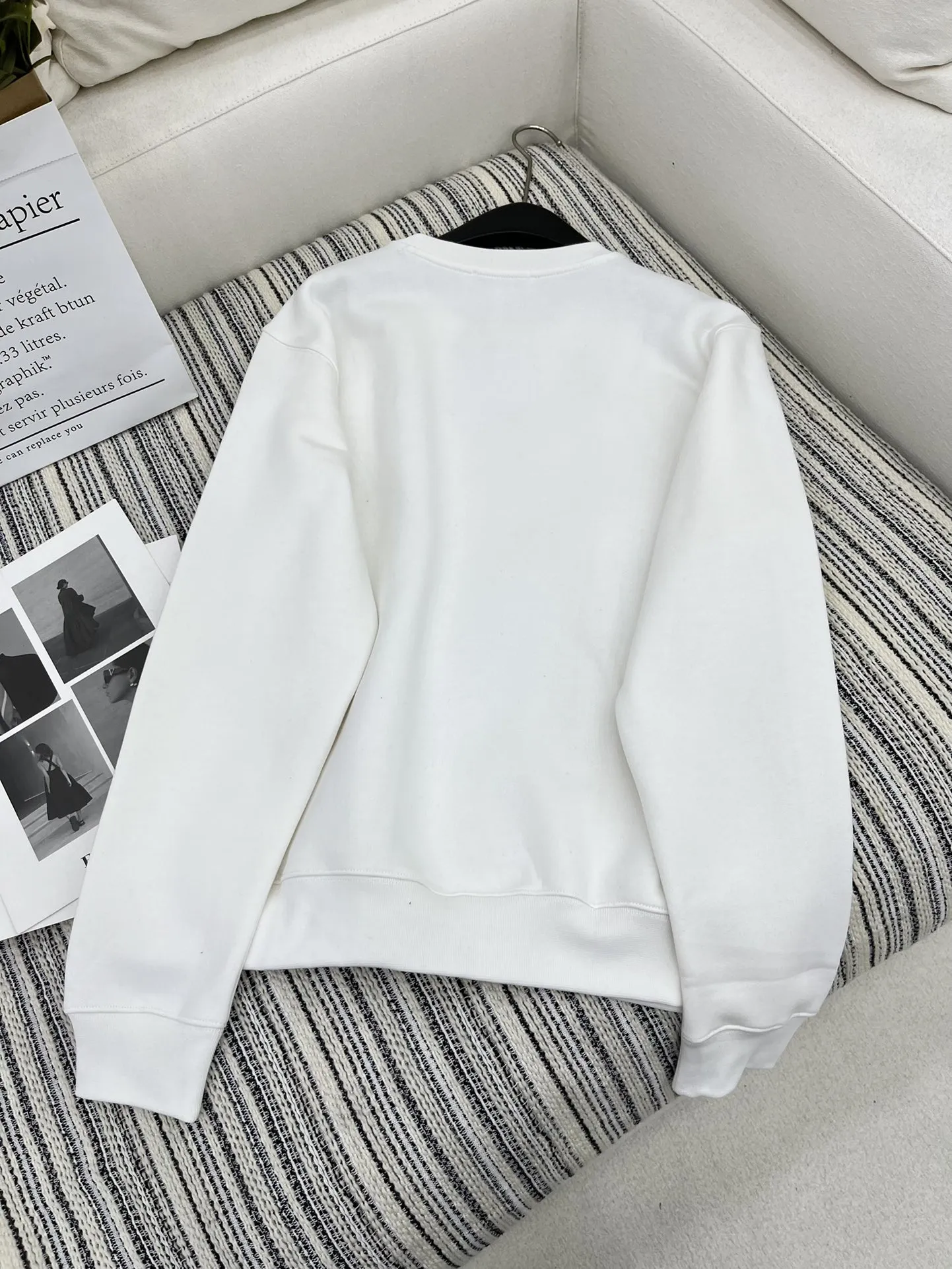 Christian Dior 白 2024新品丸襟プリントパーカー - 画像 (7)