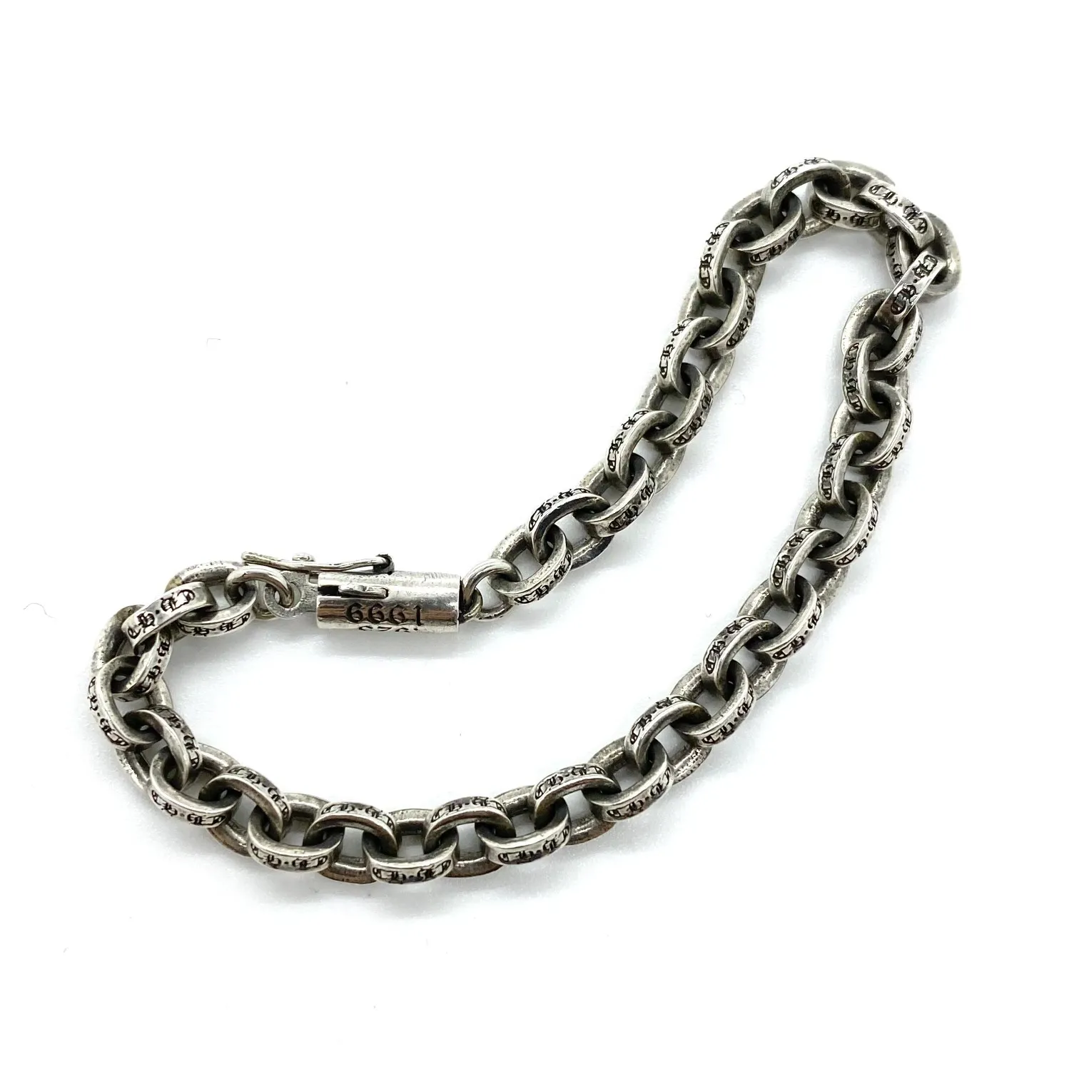 Chrome Hearts シルバーCH手錠ブレスレット - 画像 (3)