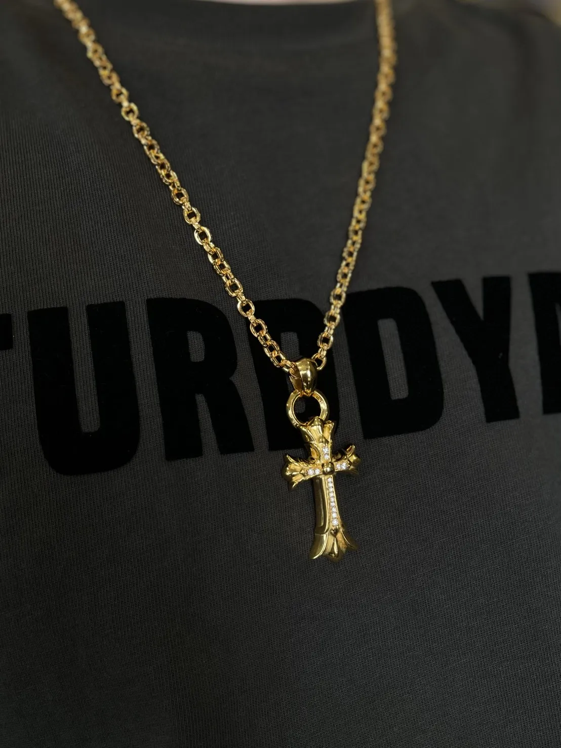 Chrome Hearts ゴールド ダブルクロスネックレス - 画像 (10)