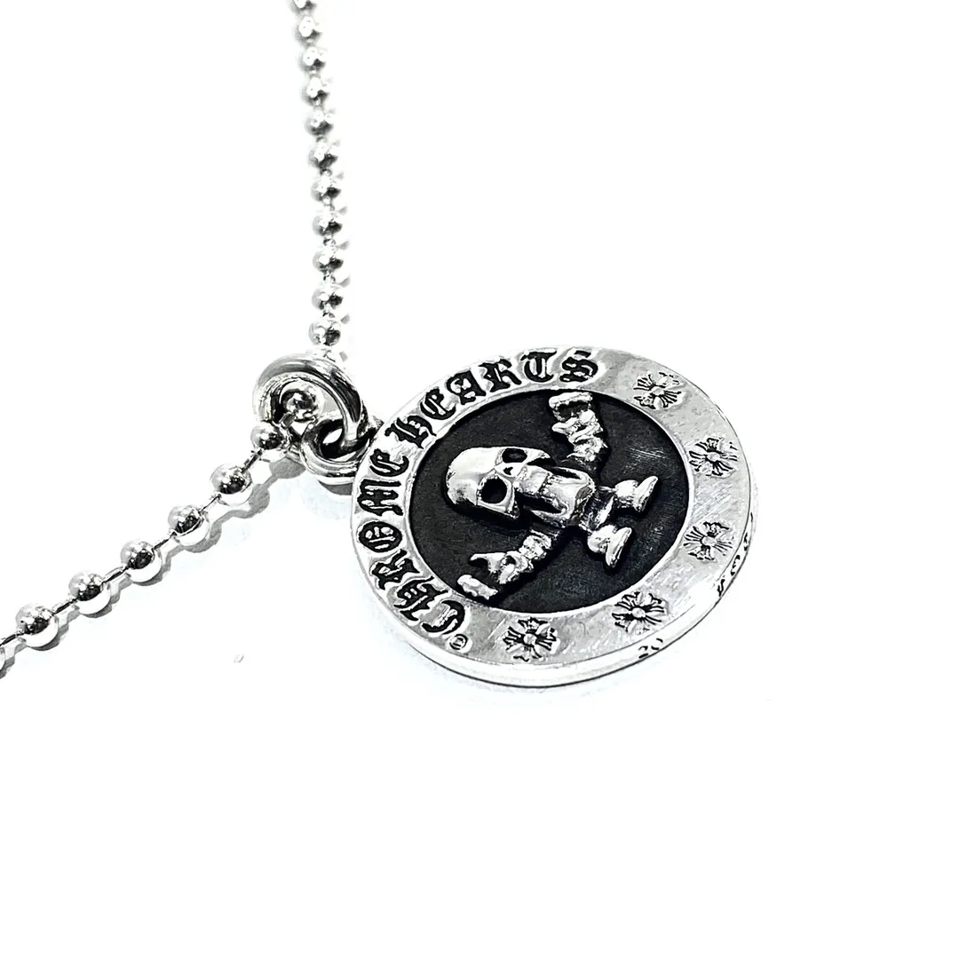 Chrome Hearts シルバーFoti骷髅圆牌ネックレス - 画像 (4)