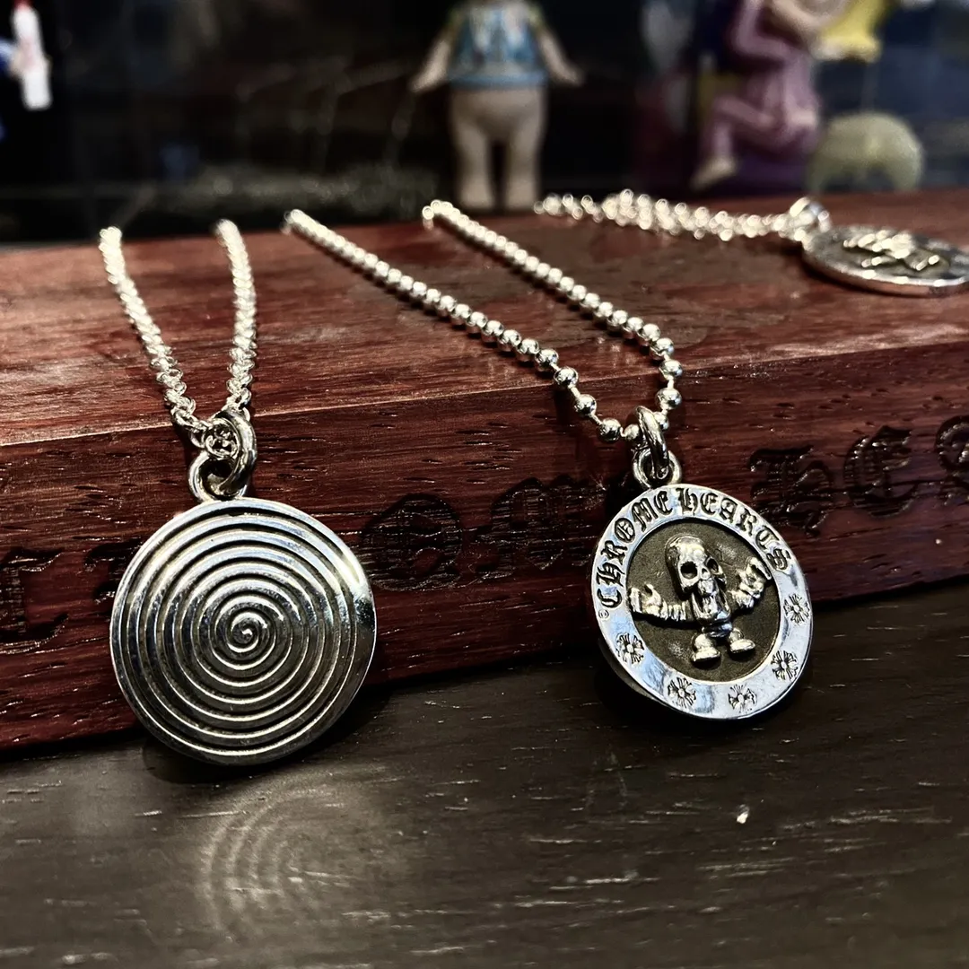 Chrome Hearts シルバーFoti骷髅圆牌ネックレス - 画像 (7)