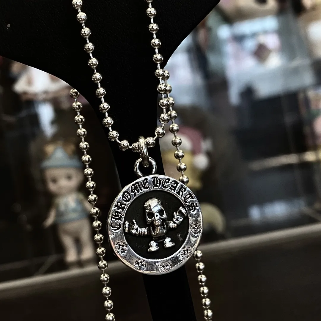 Chrome Hearts シルバーFoti骷髅圆牌ネックレス - 画像 (9)