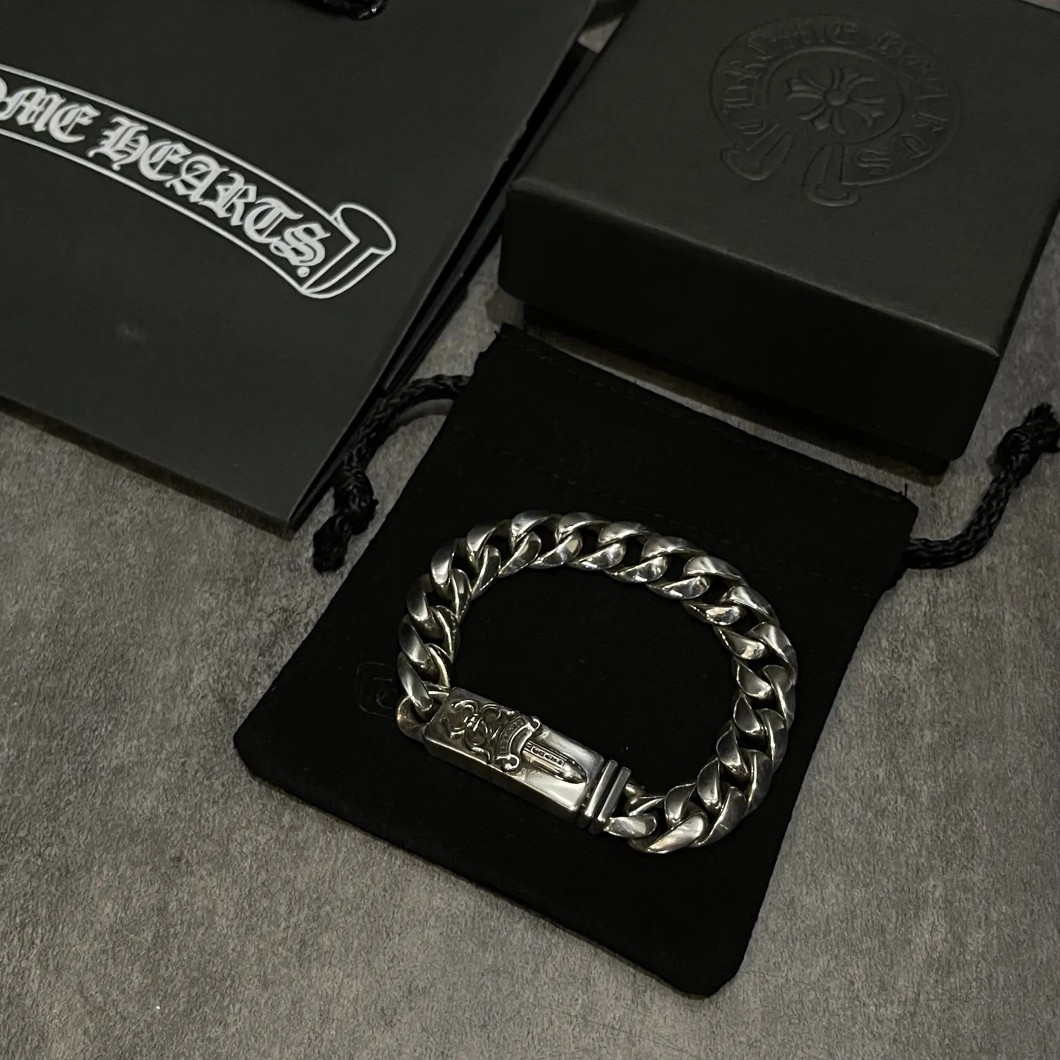 Chrome Hearts シルバー中号宝剣チェーンブレスレット - 画像 (9)