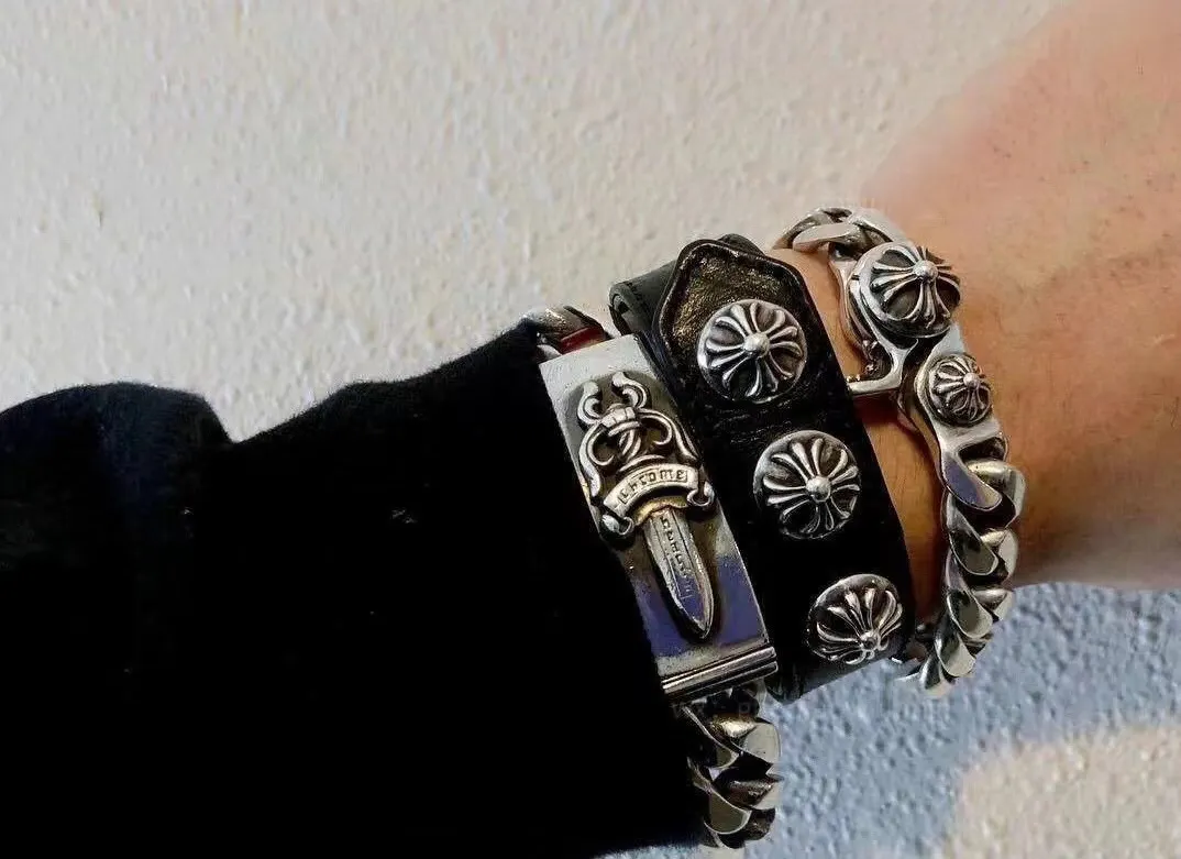 Chrome Hearts シルバー中号宝剣チェーンブレスレット - 画像 (10)