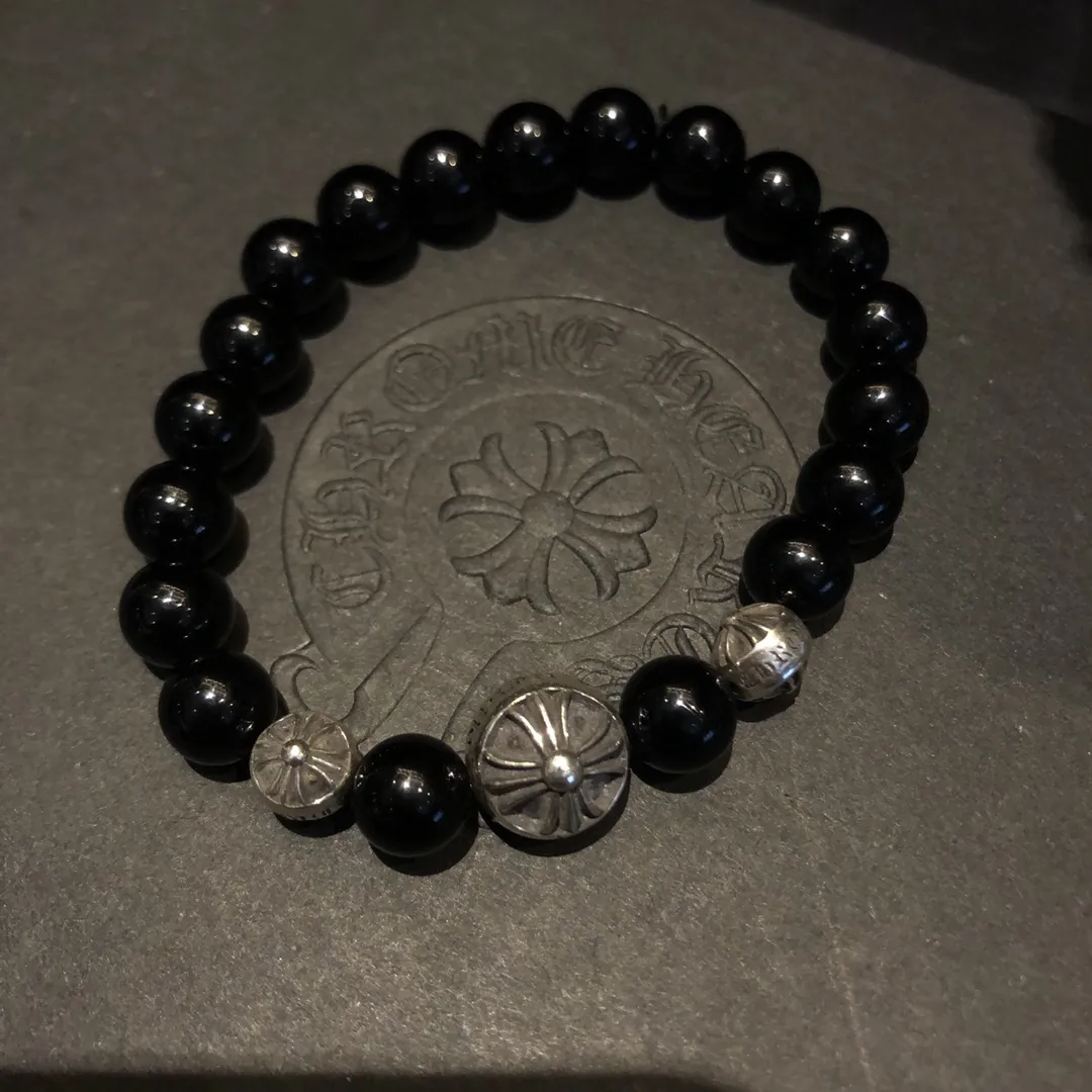 Chrome Hearts ブラックオニキスシルバーブレスレット - 画像 (5)
