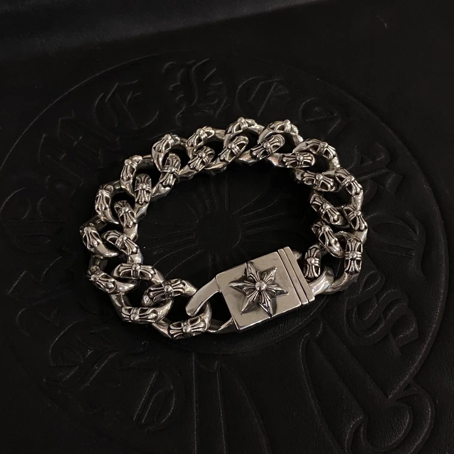 Chrome Hearts シルバー 六芒星フルールブレスレット - 画像 (5)