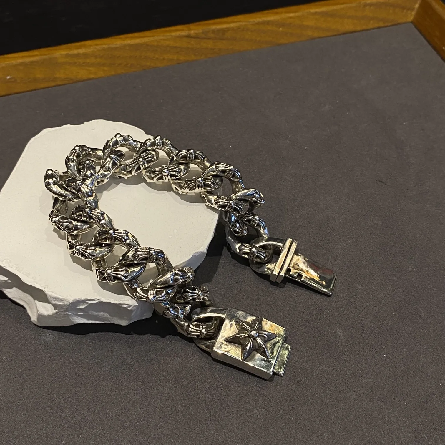 Chrome Hearts シルバー 六芒星フルールブレスレット - 画像 (7)