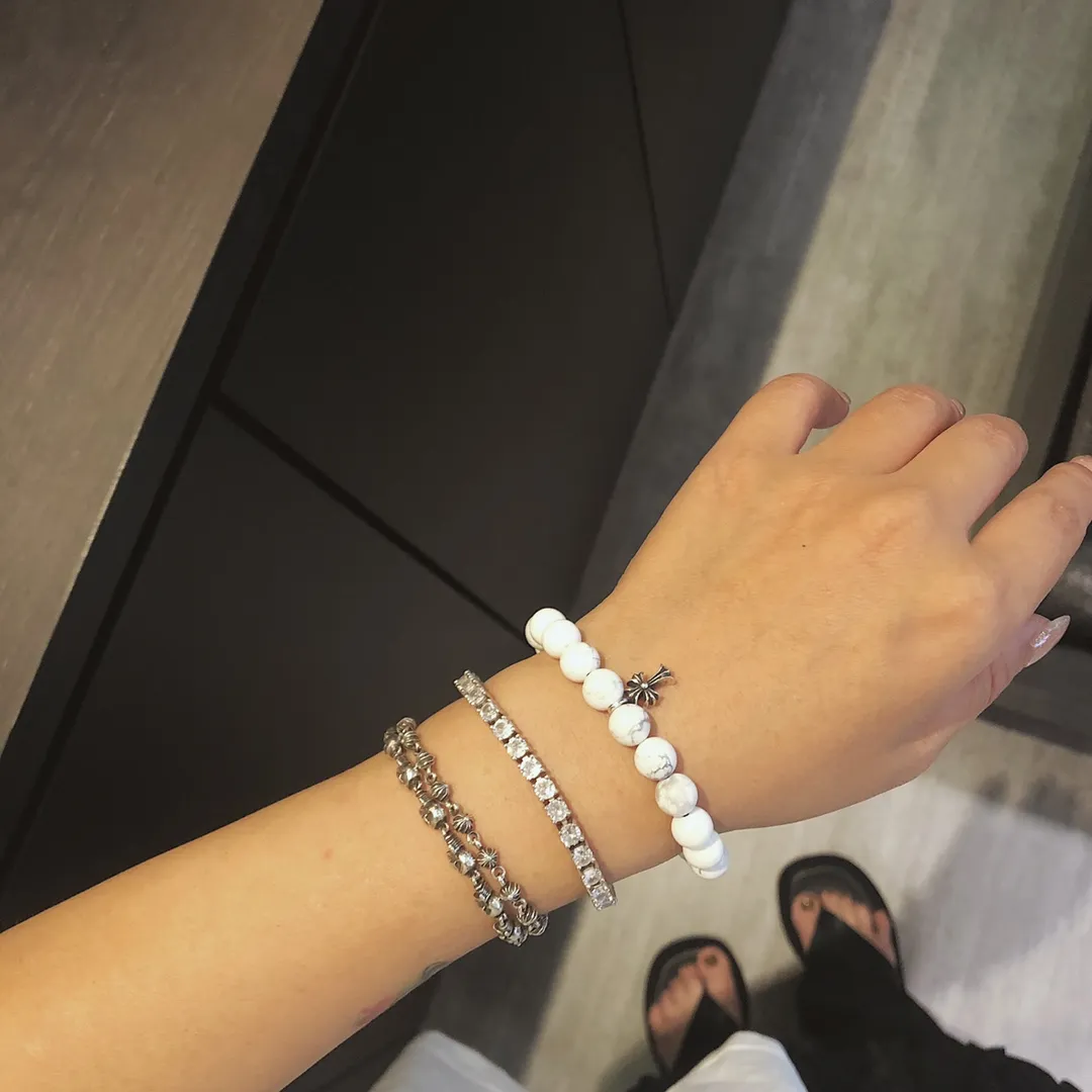 Chrome Hearts ホワイトビーズシルバーブレスレット - 画像 (7)