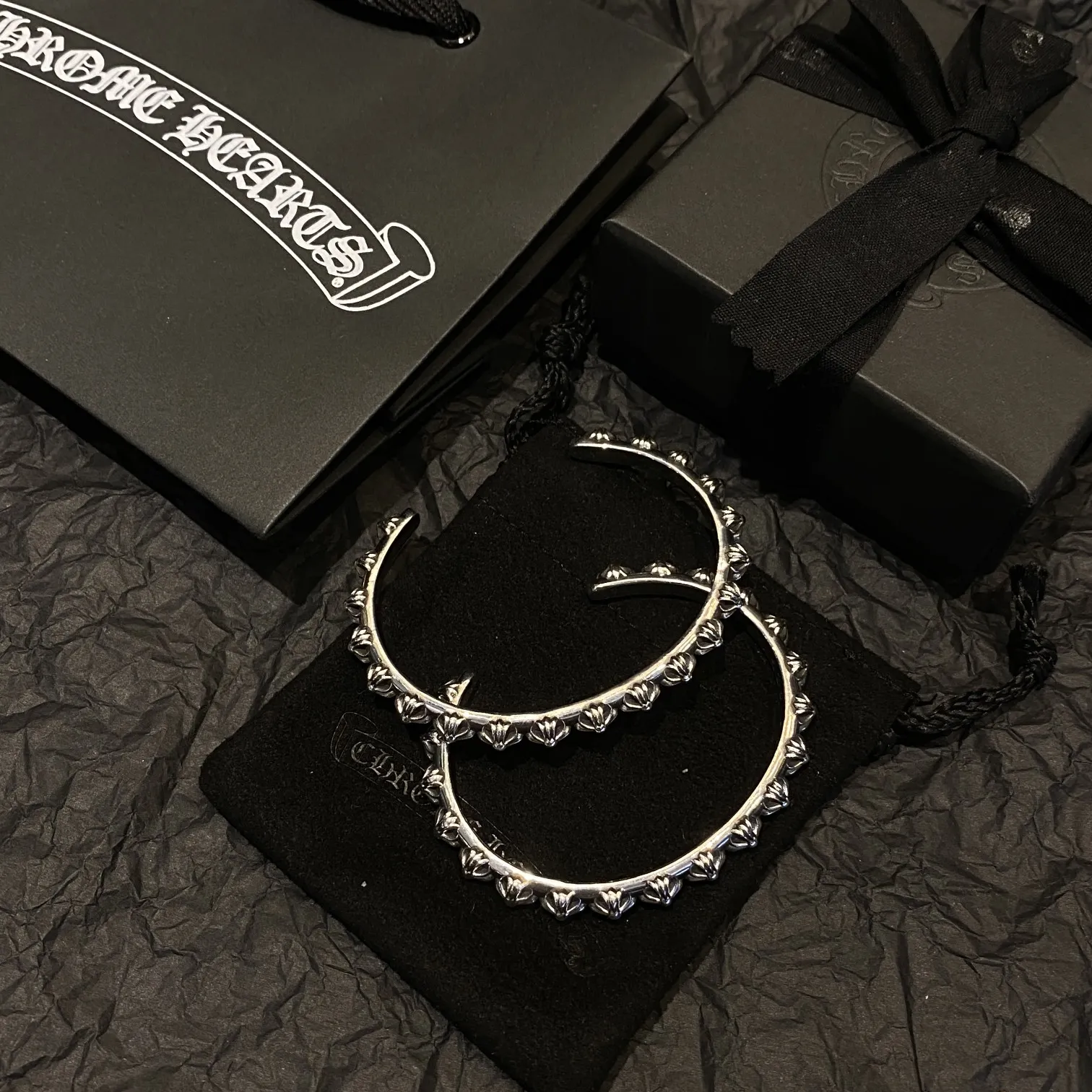 Chrome Hearts ブラッククロスフラワーブレスレット - 画像 (7)