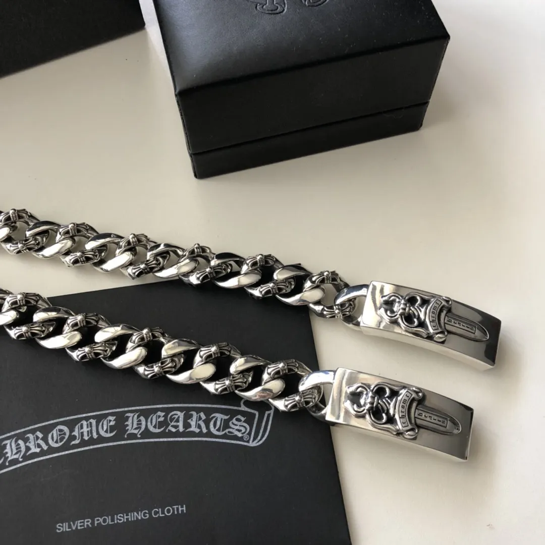 Chrome Hearts シルバー半花十字剣ロックブレスレット - 画像 (3)