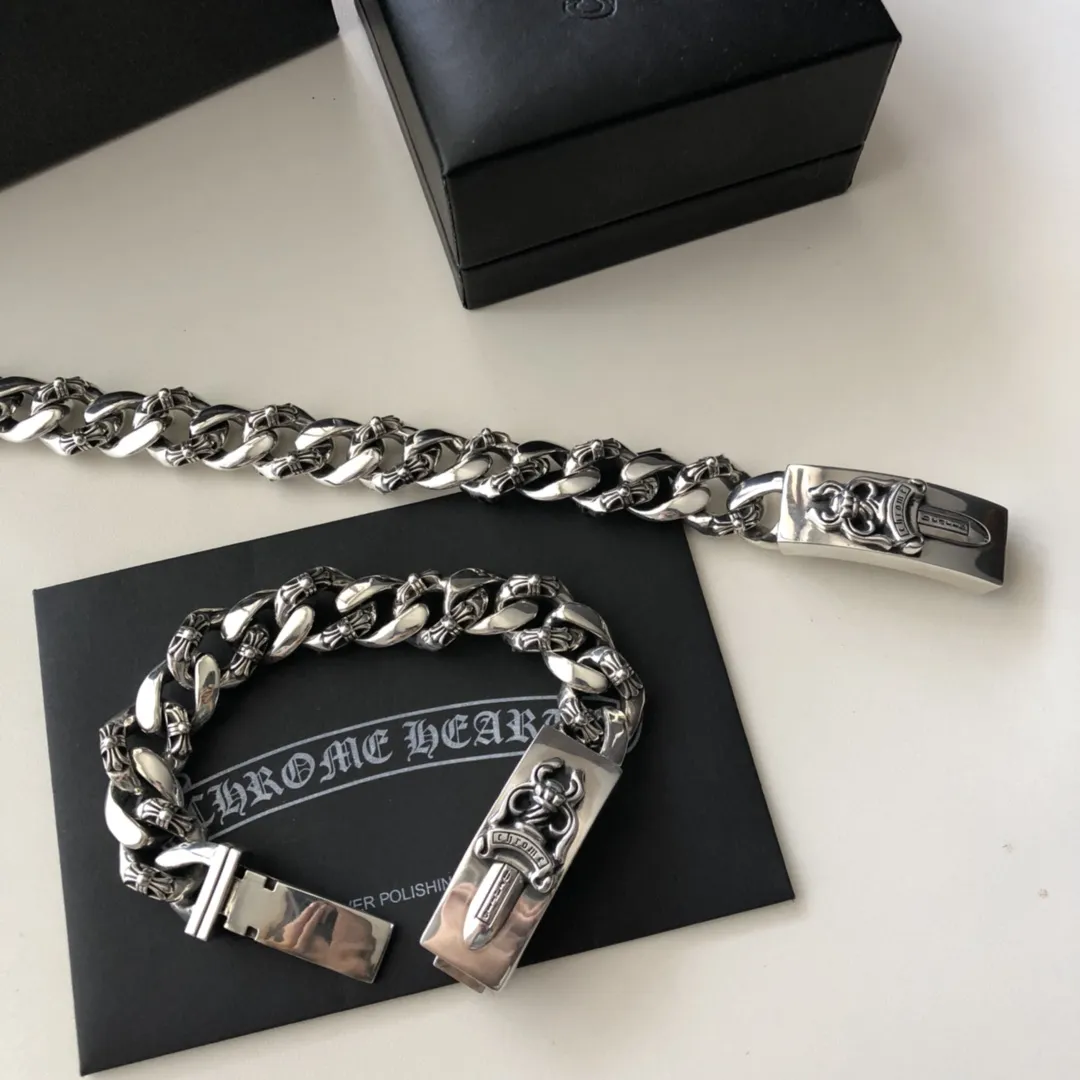 Chrome Hearts シルバー半花十字剣ロックブレスレット - 画像 (5)