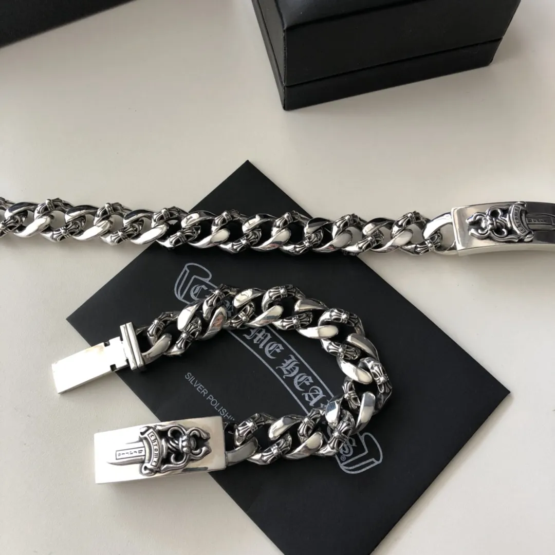 Chrome Hearts シルバー半花十字剣ロックブレスレット - 画像 (7)