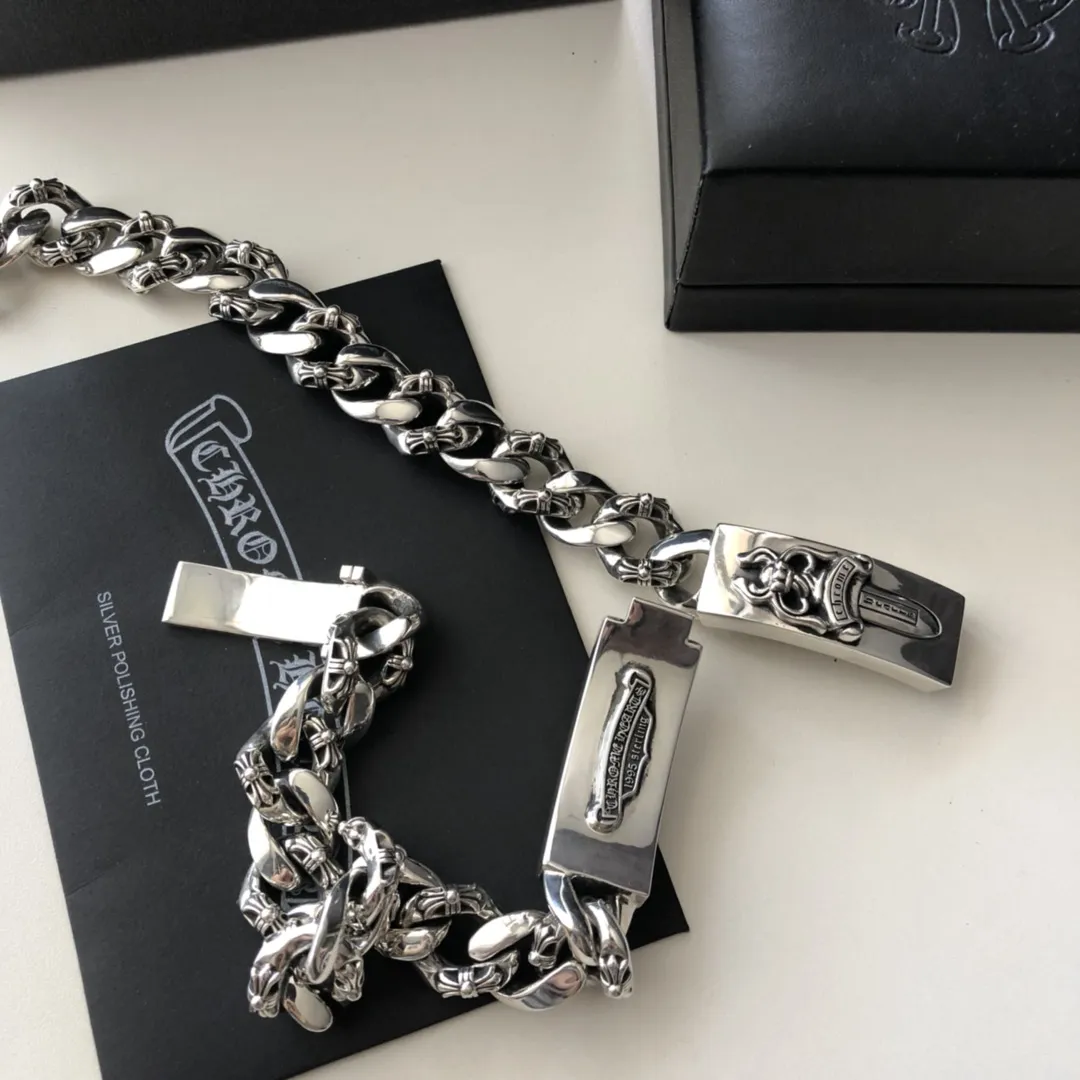 Chrome Hearts シルバー半花十字剣ロックブレスレット - 画像 (9)