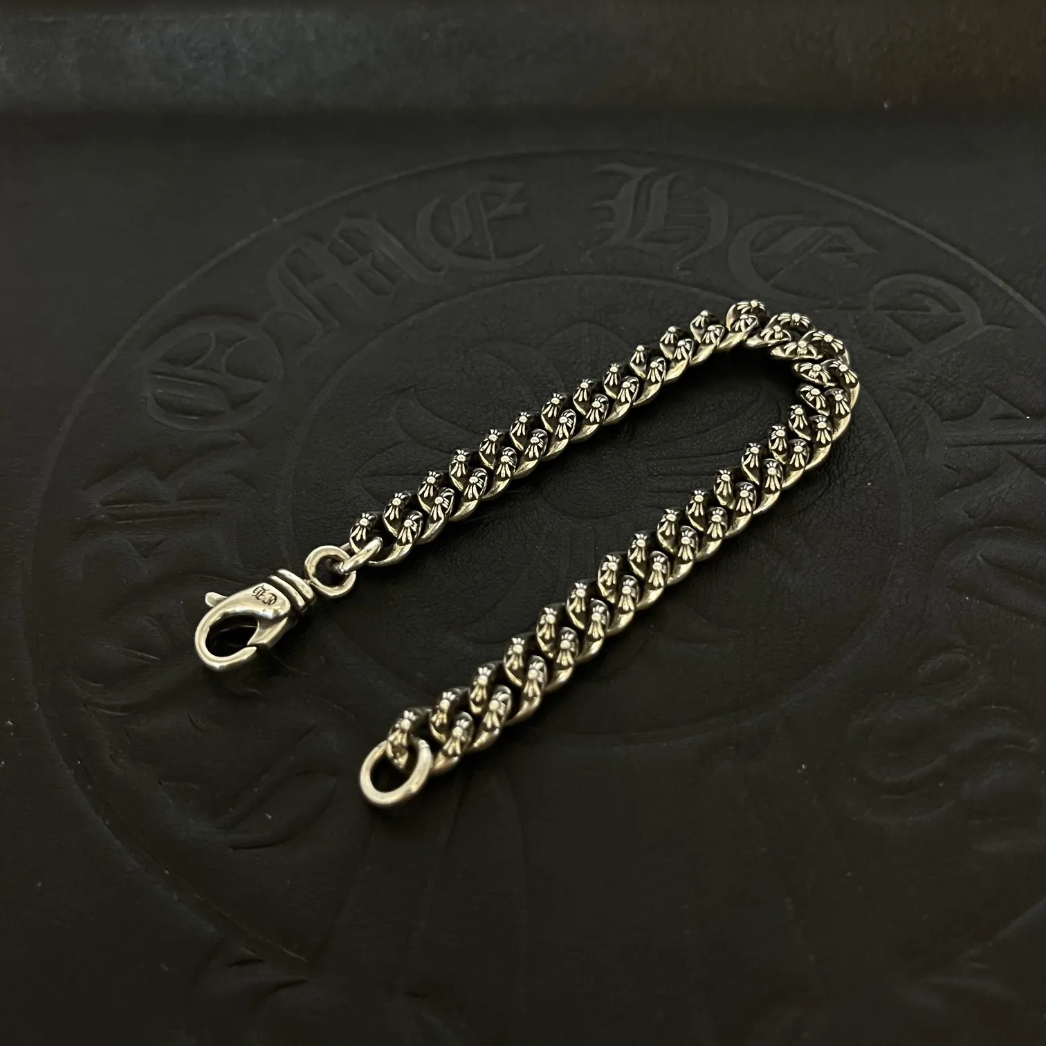 Chrome Hearts シルバー フルフラワーチェーンクロスブレスレット - 画像 (8)
