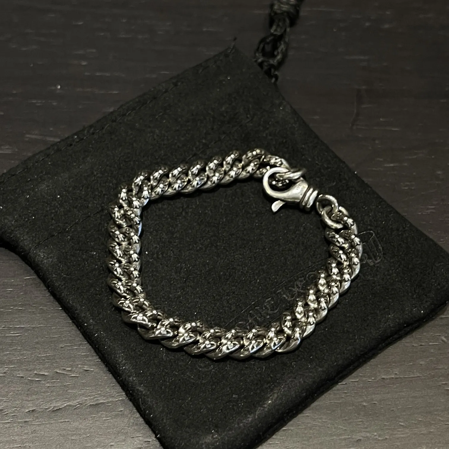 Chrome Hearts シルバー フルフラワーチェーンクロスブレスレット - 画像 (9)