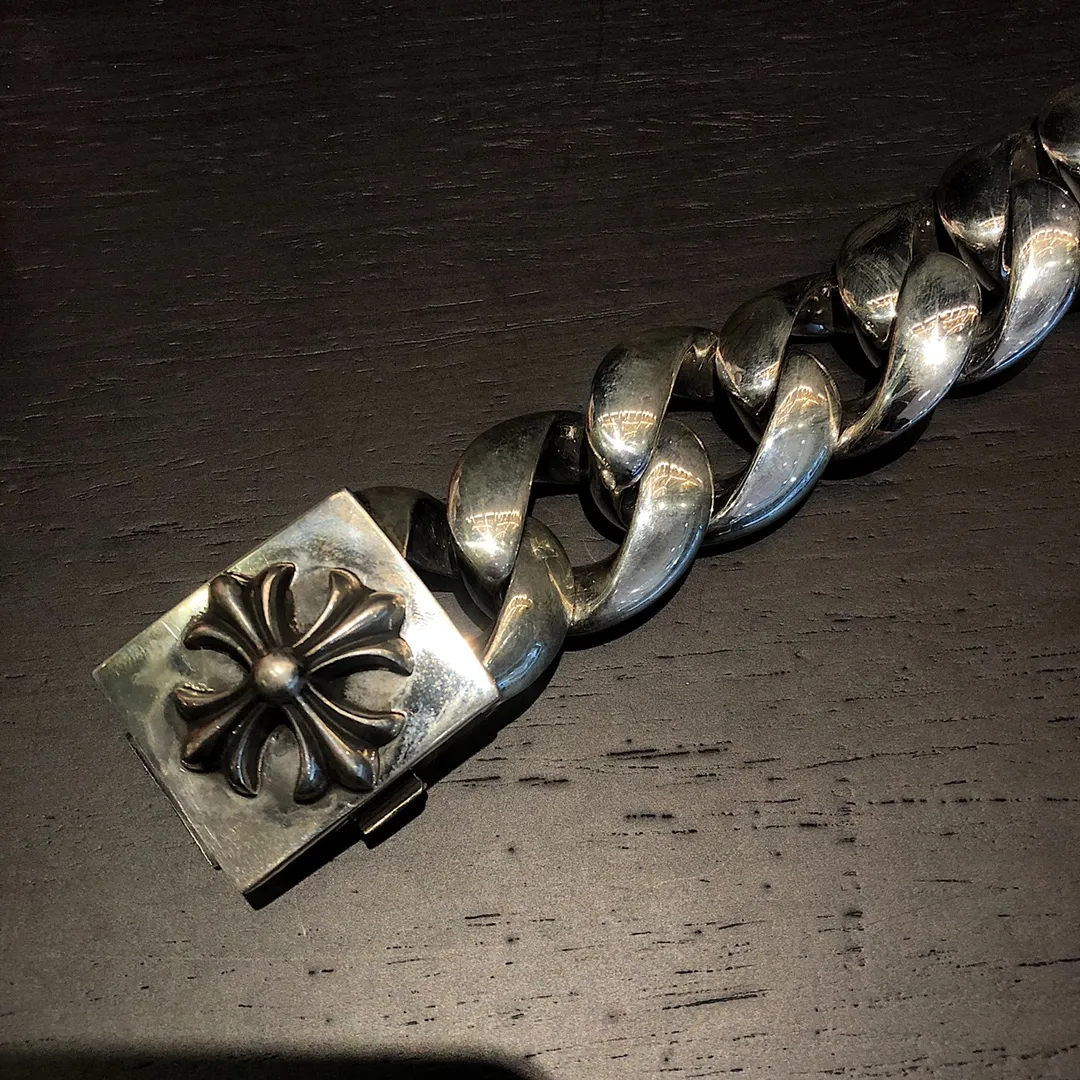 Chrome Hearts シルバー十字架太めブレスレット - 画像 (3)