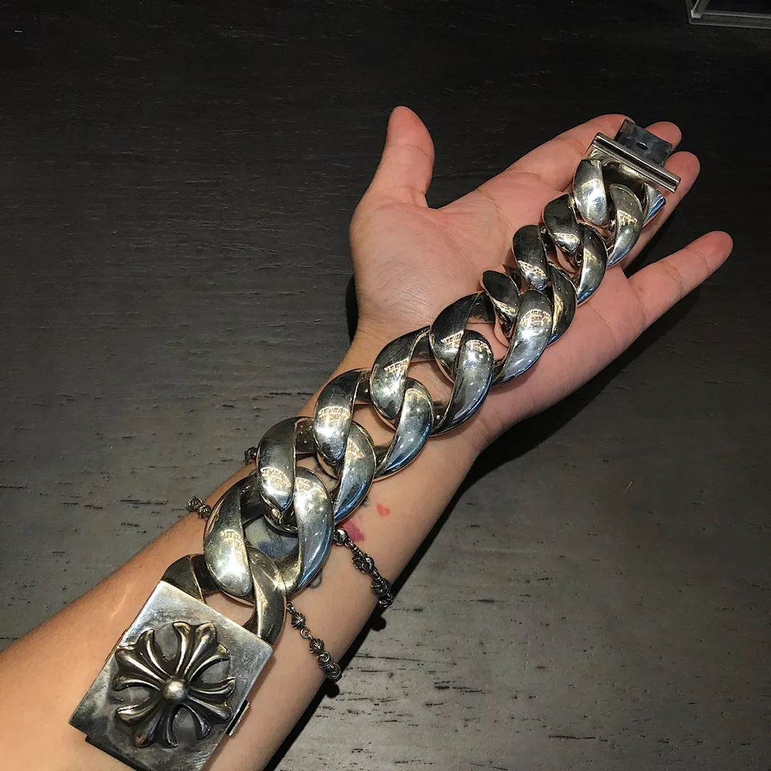 Chrome Hearts シルバー十字架太めブレスレット - 画像 (7)