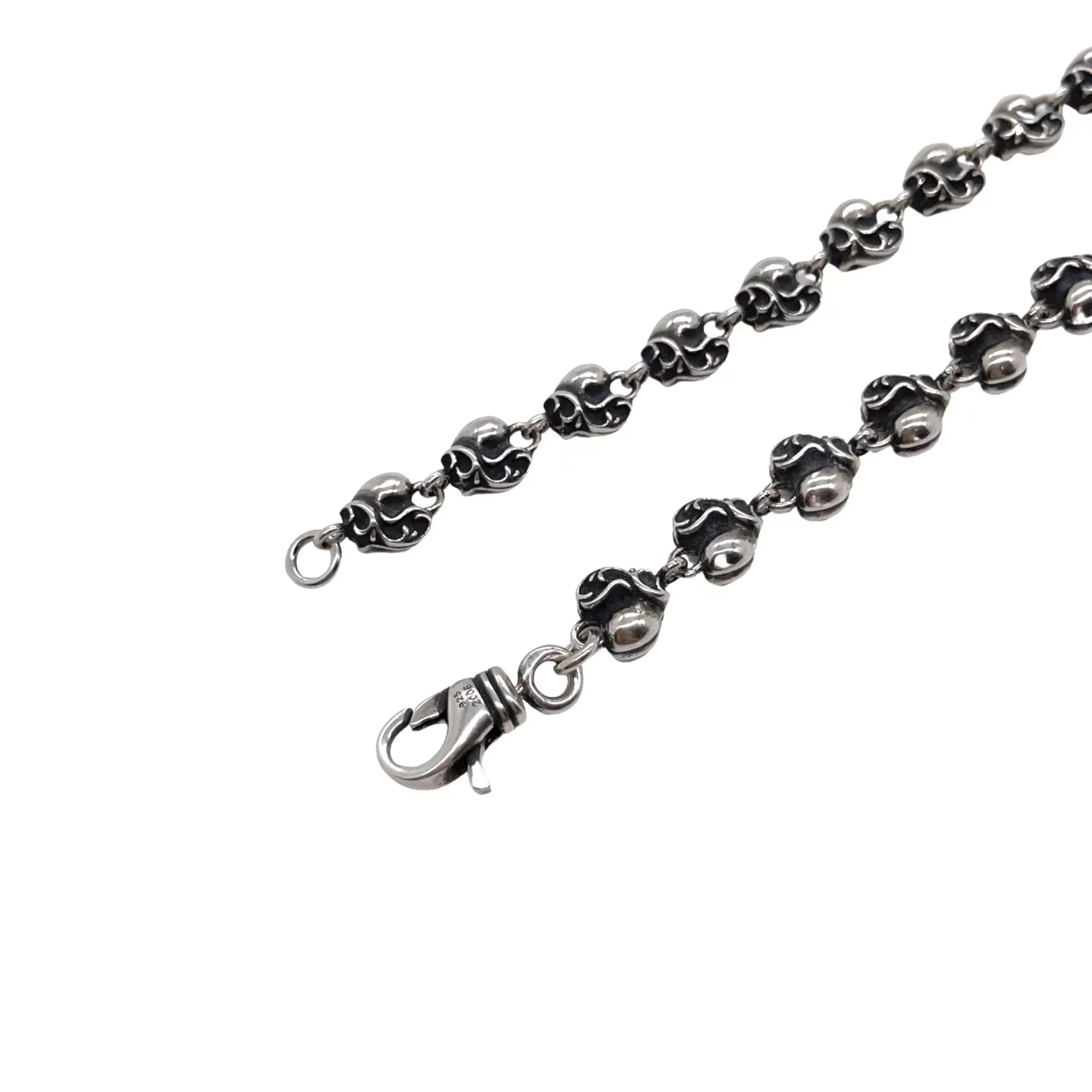 Chrome Hearts シルバー蔓藤桃心ブレスレット - 画像 (4)