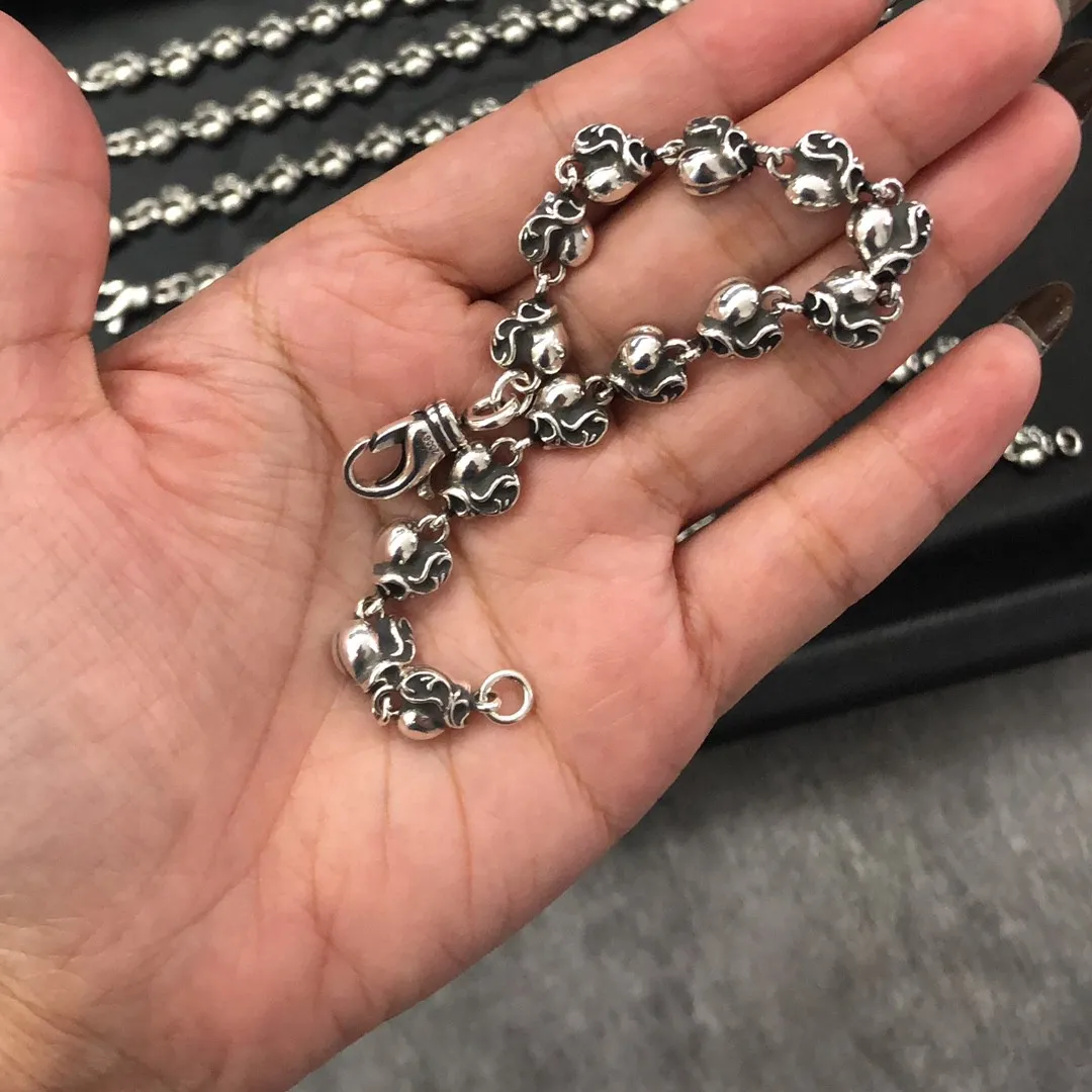 Chrome Hearts シルバー蔓藤桃心ブレスレット - 画像 (7)