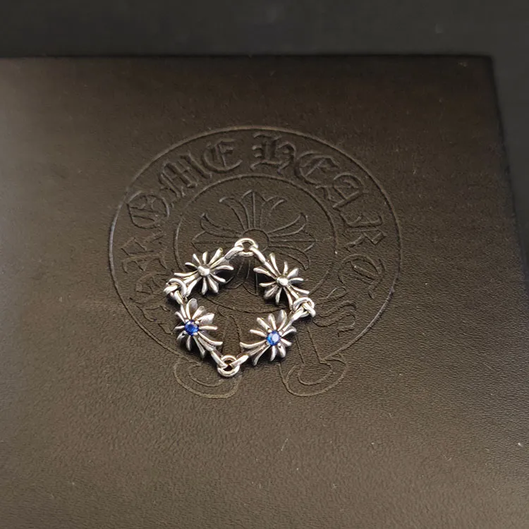 Chrome Heartsクロムハーツ十字花多節リングブルー/ピンク/クリア - 画像 (7)