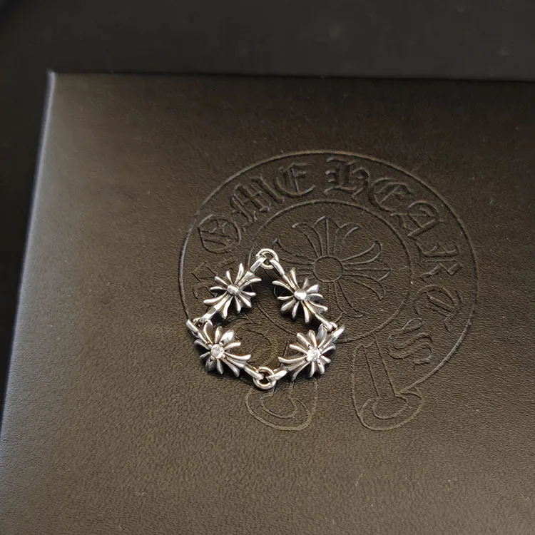 Chrome Heartsクロムハーツ十字花多節リングブルー/ピンク/クリア - 画像 (8)