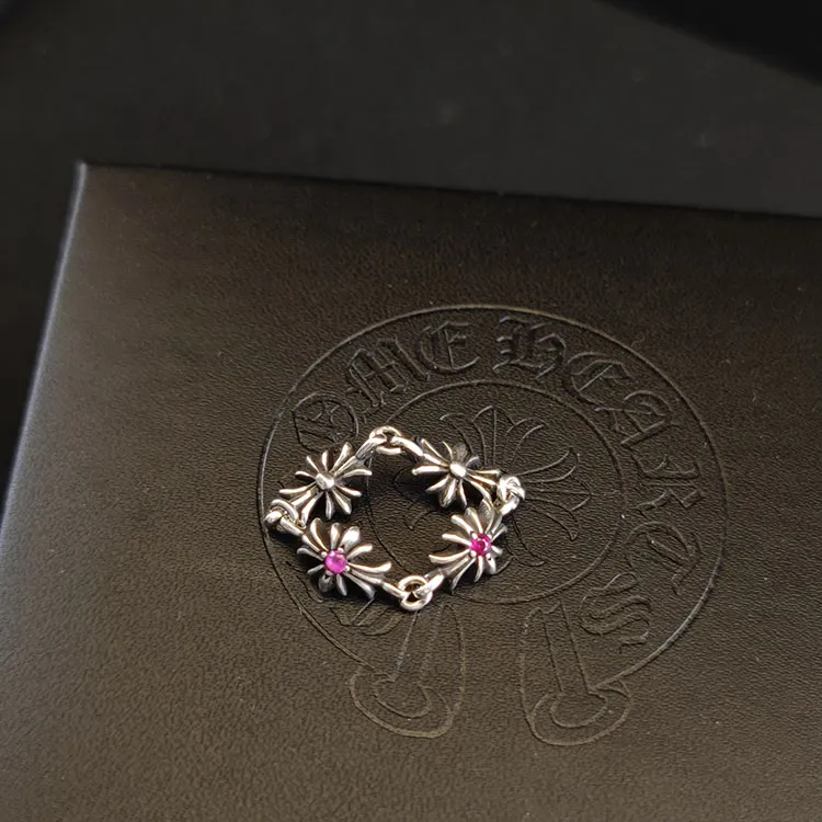 Chrome Heartsクロムハーツ十字花多節リングブルー/ピンク/クリア - 画像 (9)