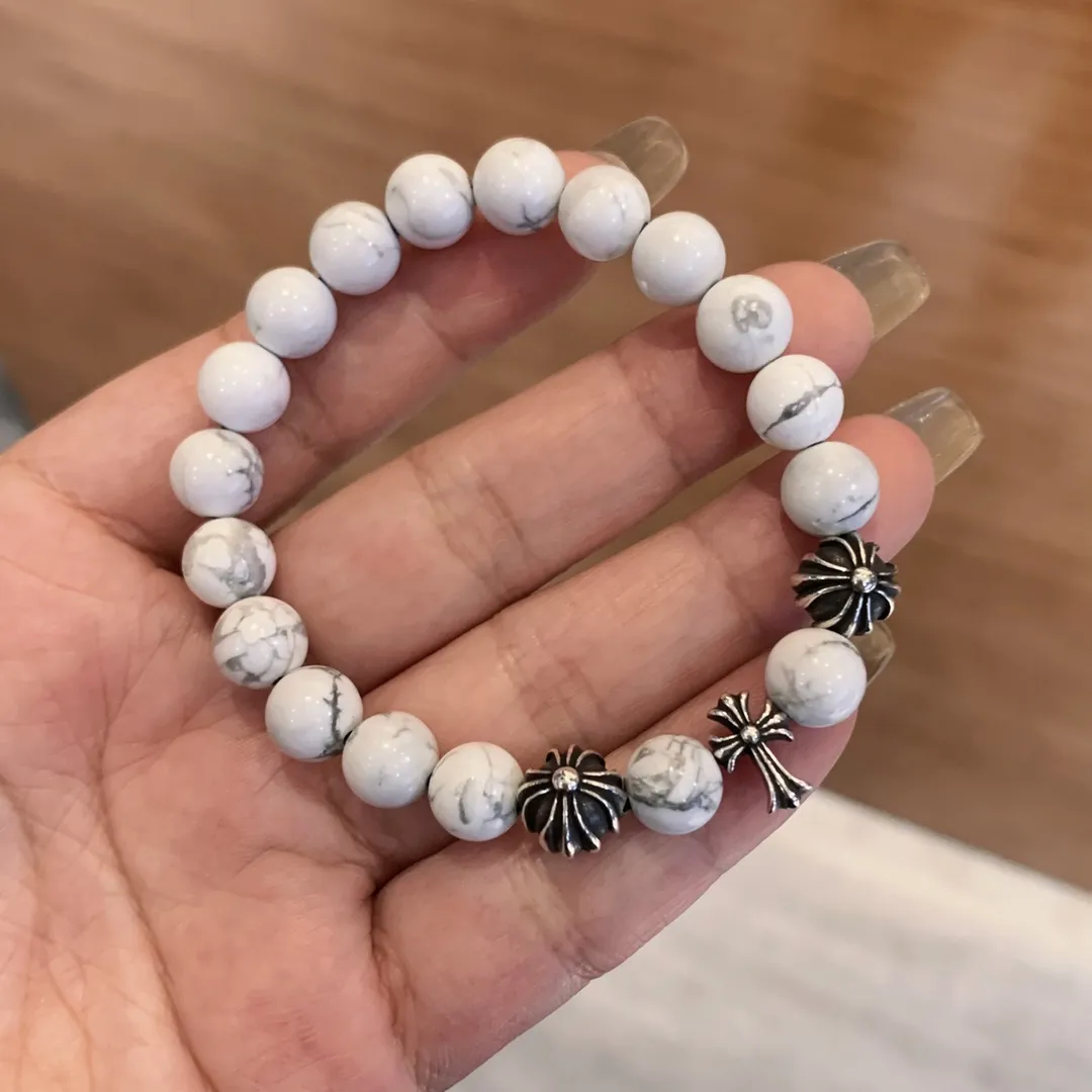 Chrome Hearts ホワイトアゲートビーズブレスレット - 画像 (5)