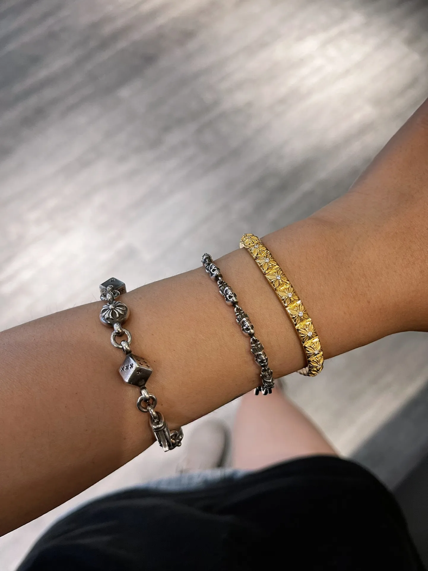 Chrome Hearts ゴールドクロスチェーンブレスレット - 画像 (5)