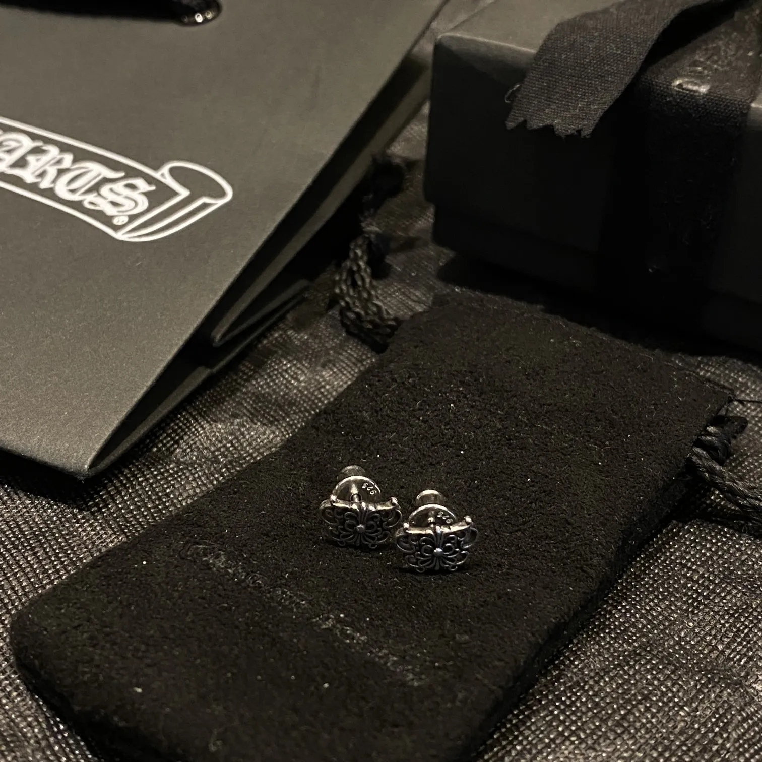 Chrome Hearts シルバー バタフライ フラワーイヤリング - 画像 (8)