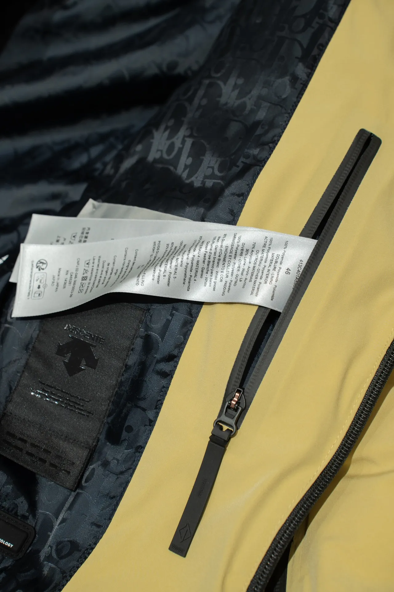 Christian Dior x Descente スキーウェア イエロー 重工羽毛 - 画像 (10)