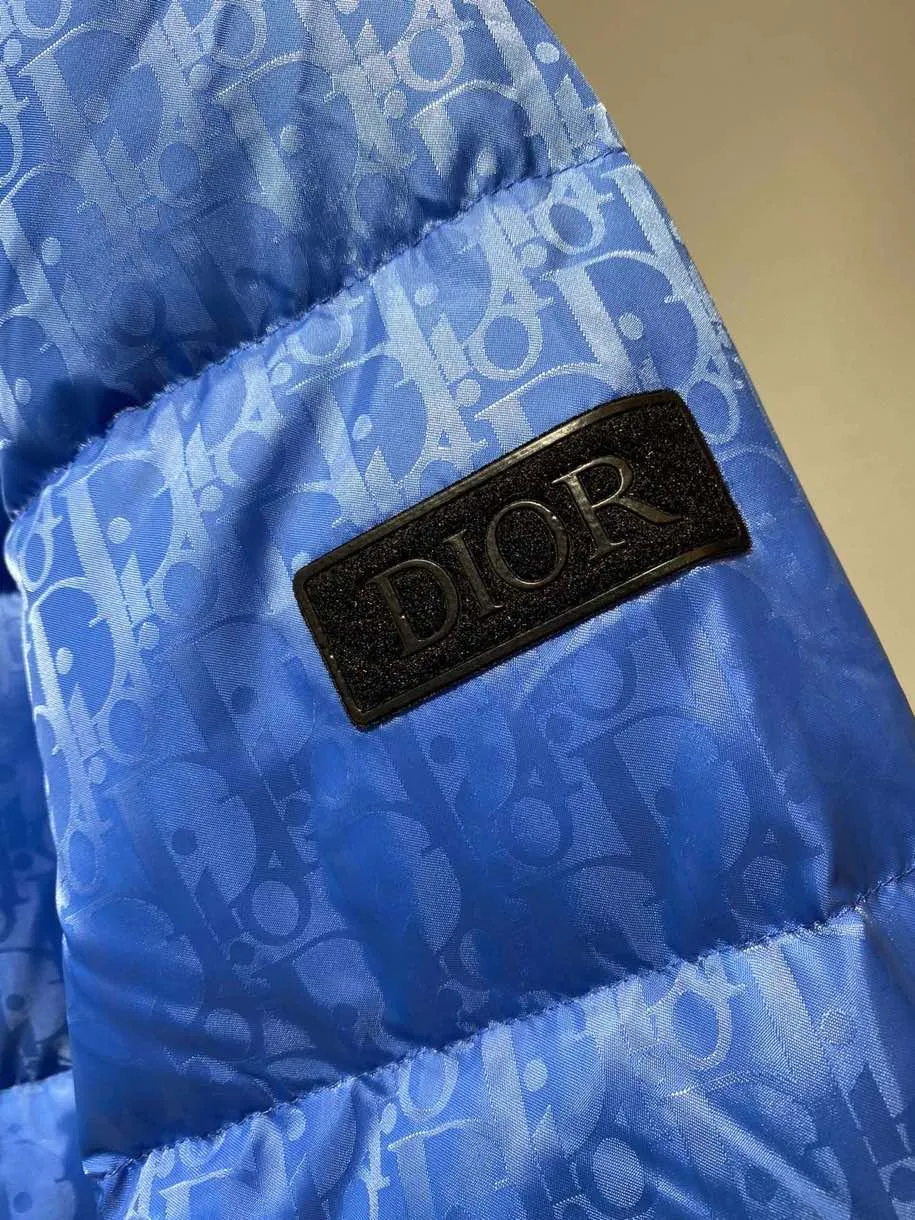Dior ブルーダウンジャケット男女兼用ロゴプリント - 画像 (5)