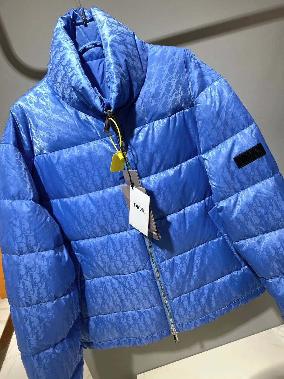 Dior ブルーダウンジャケット男女兼用ロゴプリント - 画像 (6)