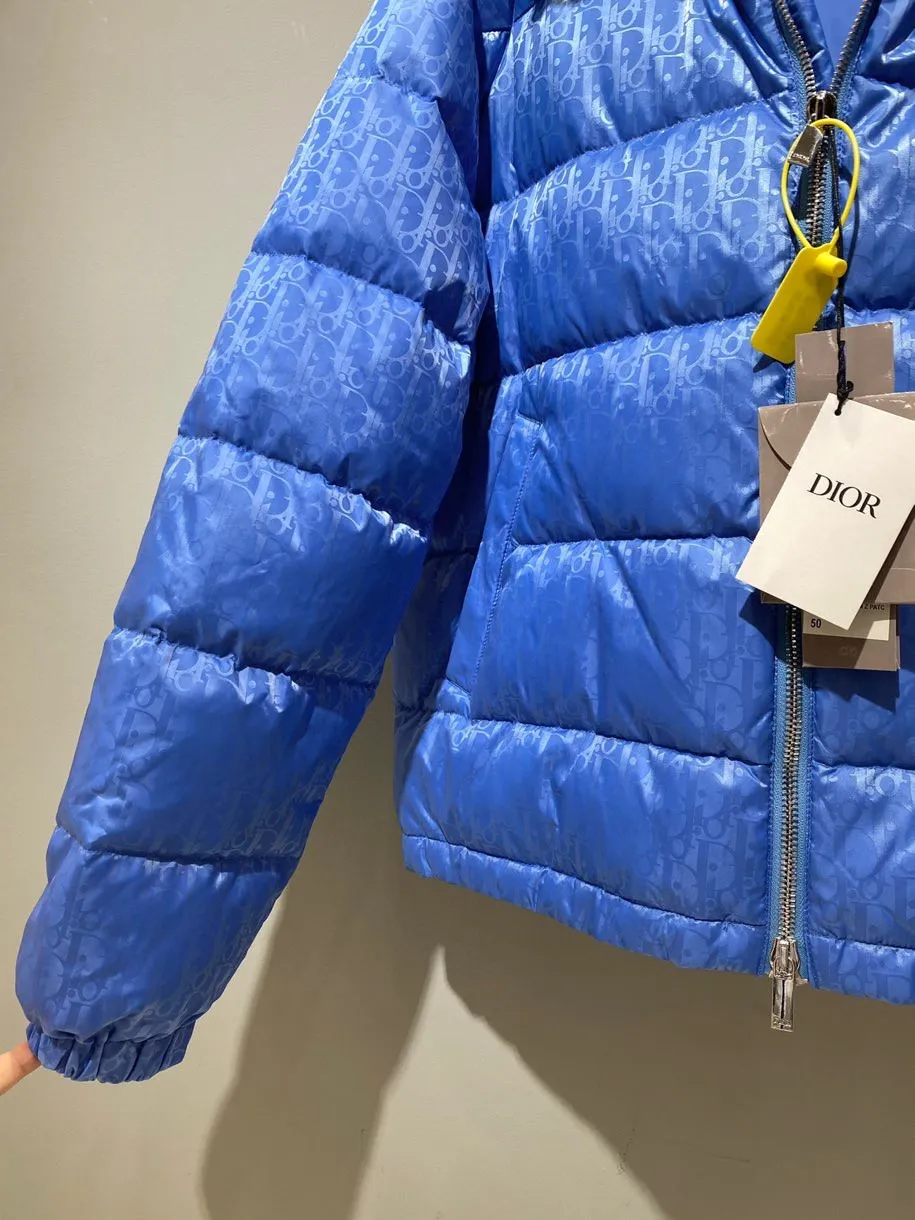 Dior ブルーダウンジャケット男女兼用ロゴプリント - 画像 (8)