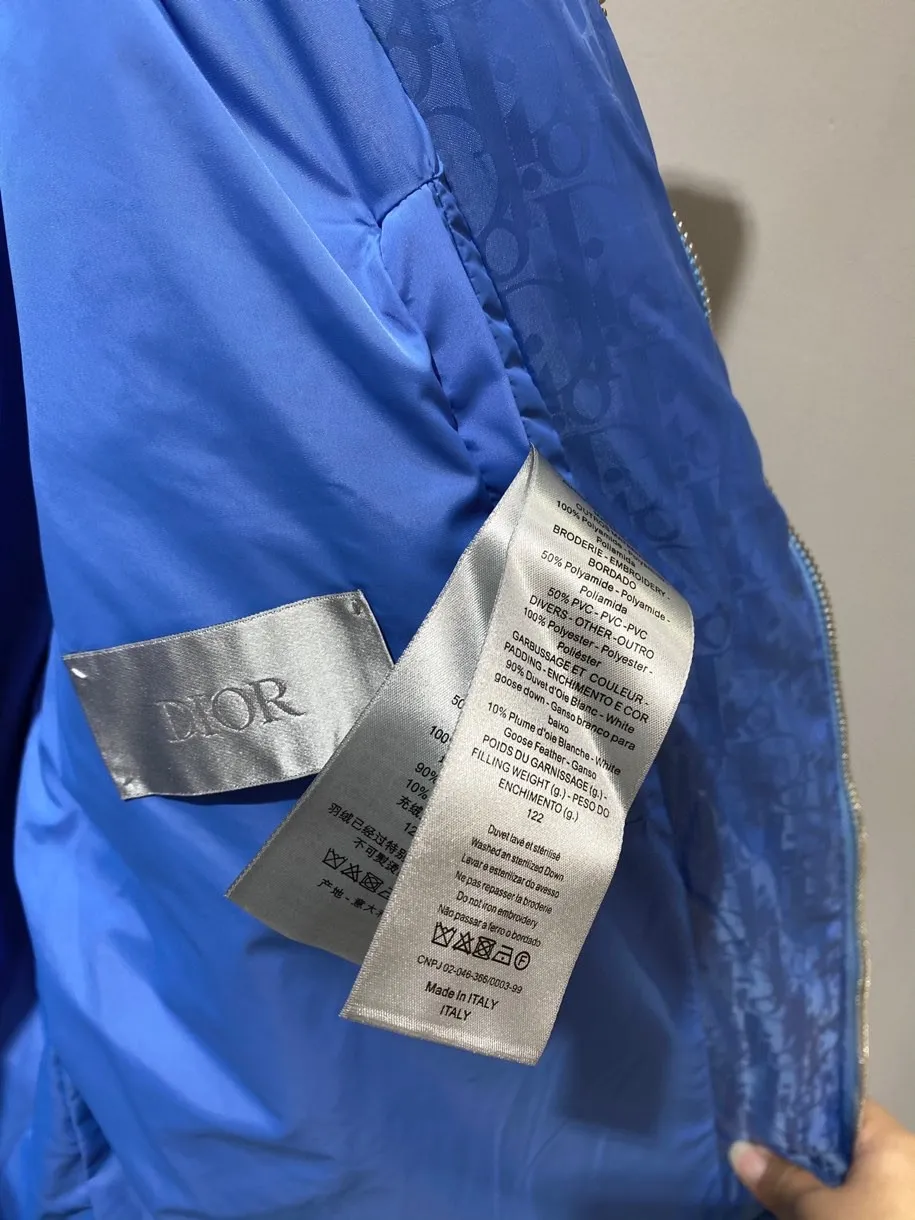 Dior ブルーダウンジャケット男女兼用ロゴプリント - 画像 (9)