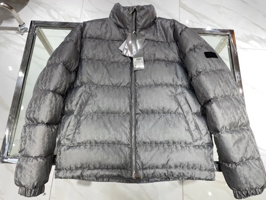 Dior グレーダウンジャケット ロゴプリント