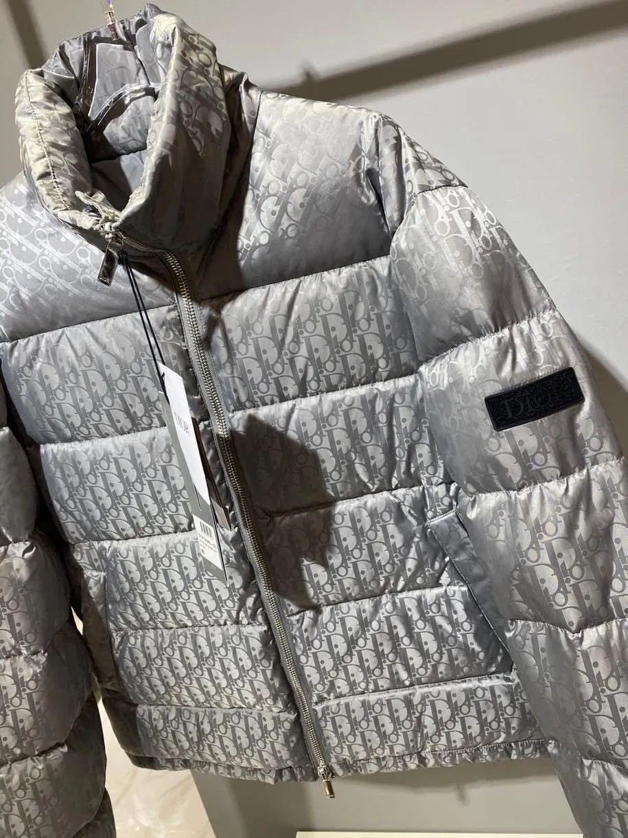 Dior グレーダウンジャケット ロゴプリント - 画像 (4)