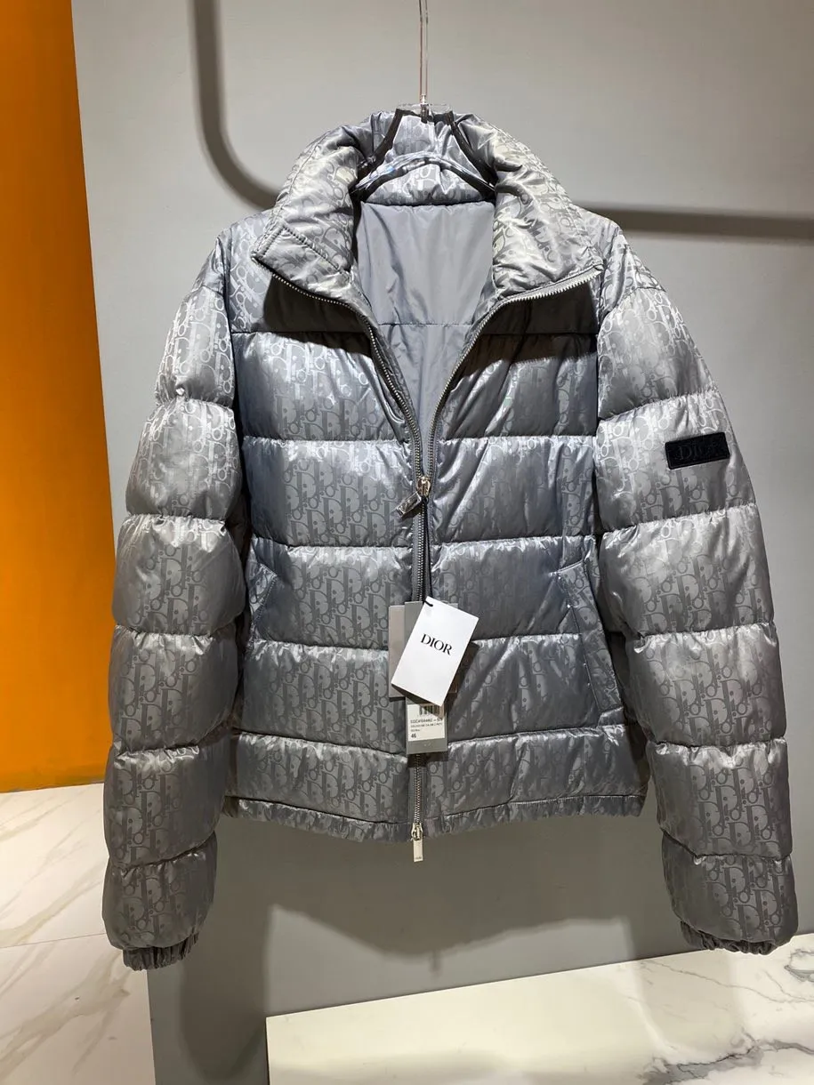 Dior グレーダウンジャケット ロゴプリント - 画像 (6)