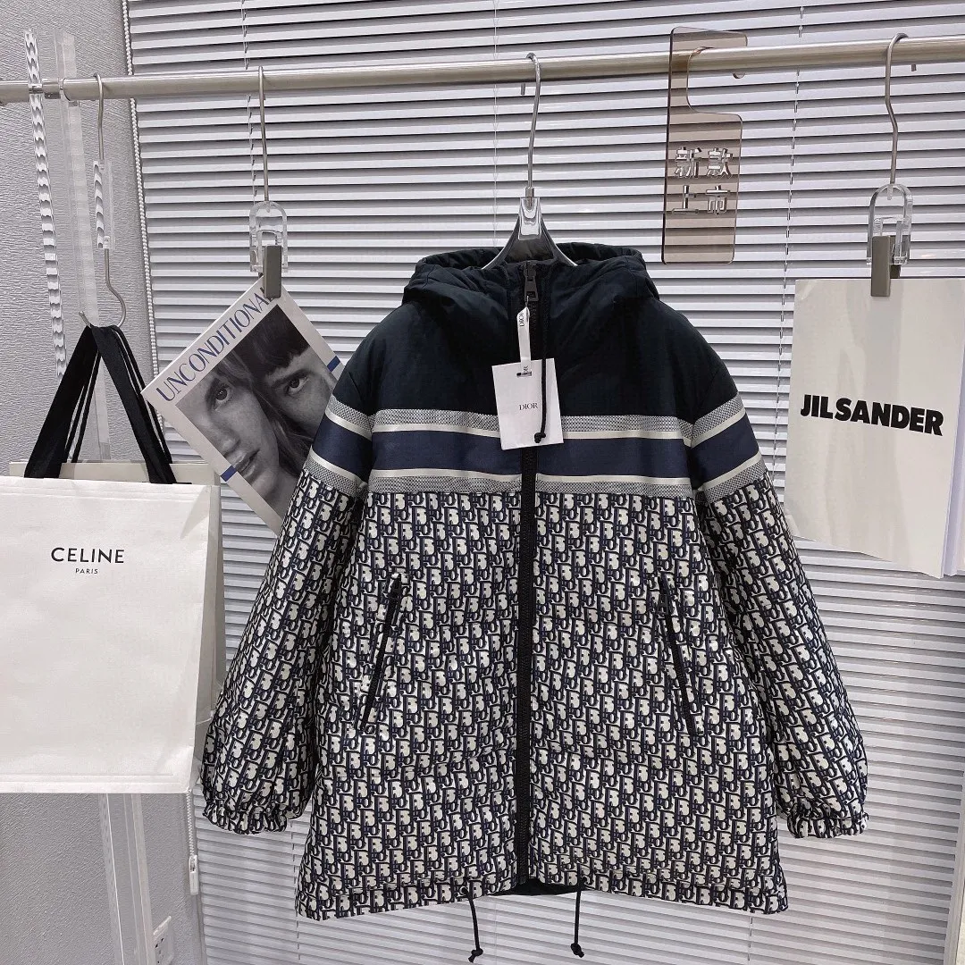 CHRISTIAN DIOR ダークブルー両面着用ショートダウンジャケット