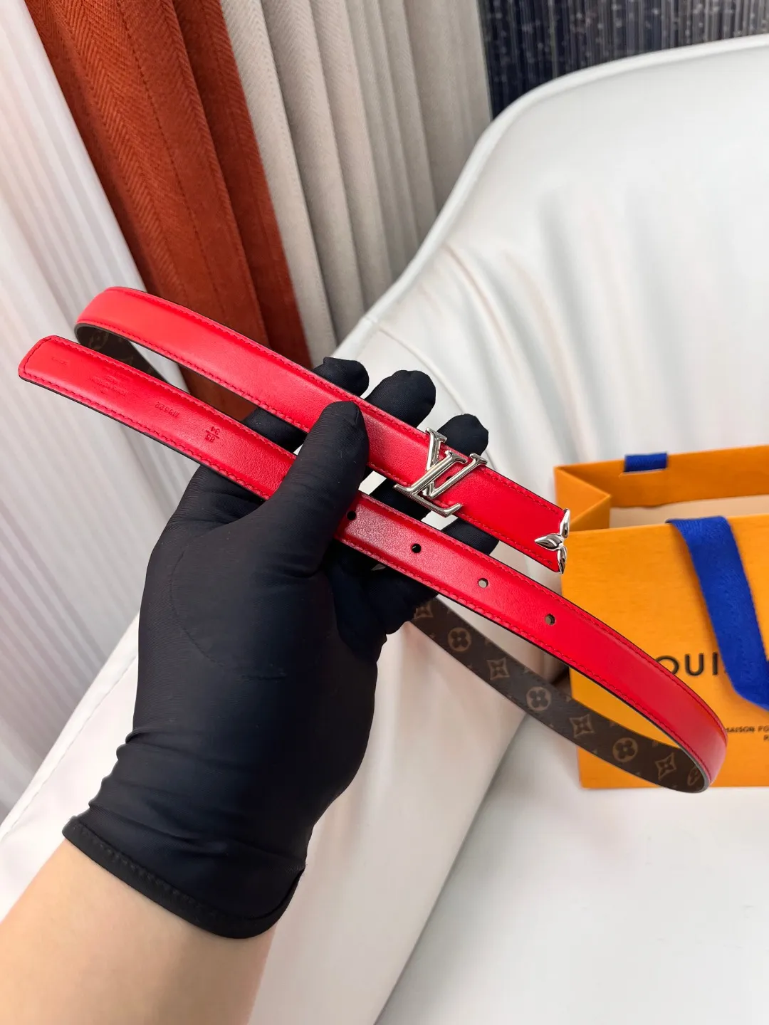 Louis Vuitton レッドベルト キャンバス&レザー - 画像 (5)