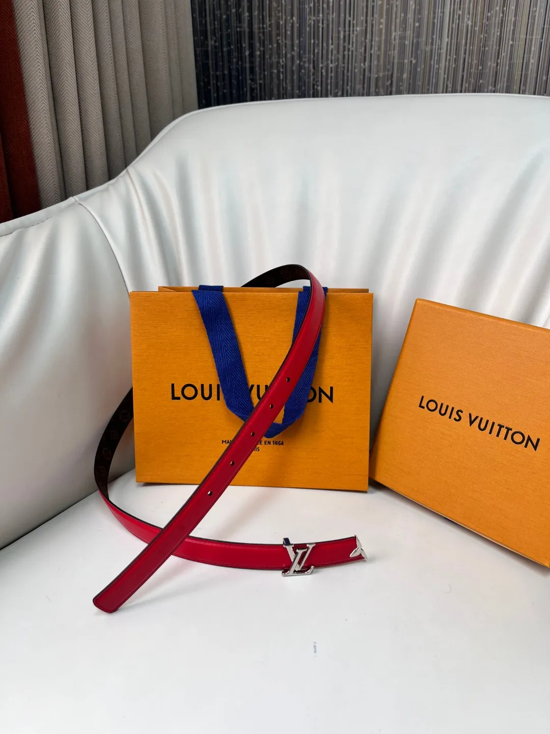 Louis Vuitton レッドベルト キャンバス&レザー - 画像 (8)