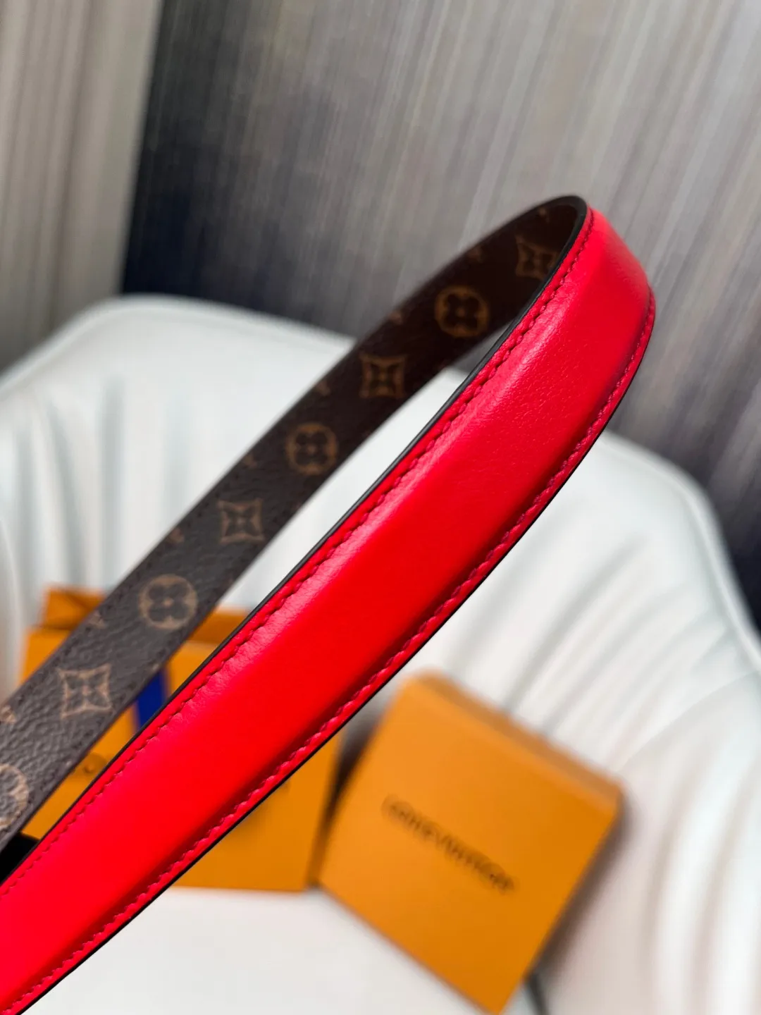 Louis Vuitton レッドベルト キャンバス&レザー - 画像 (9)